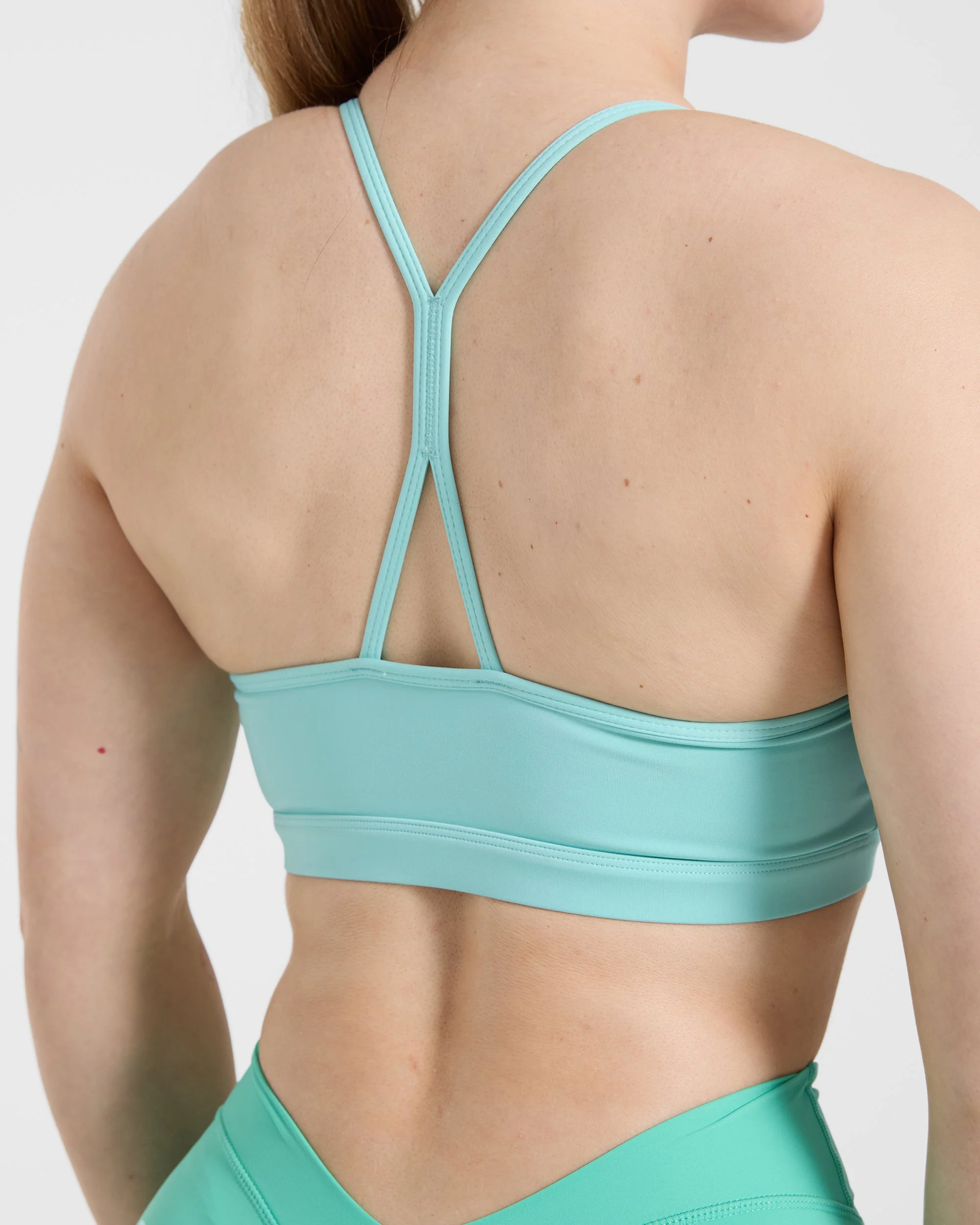 Essential Ruched Sports Bra - Soft Aqua - Image 6