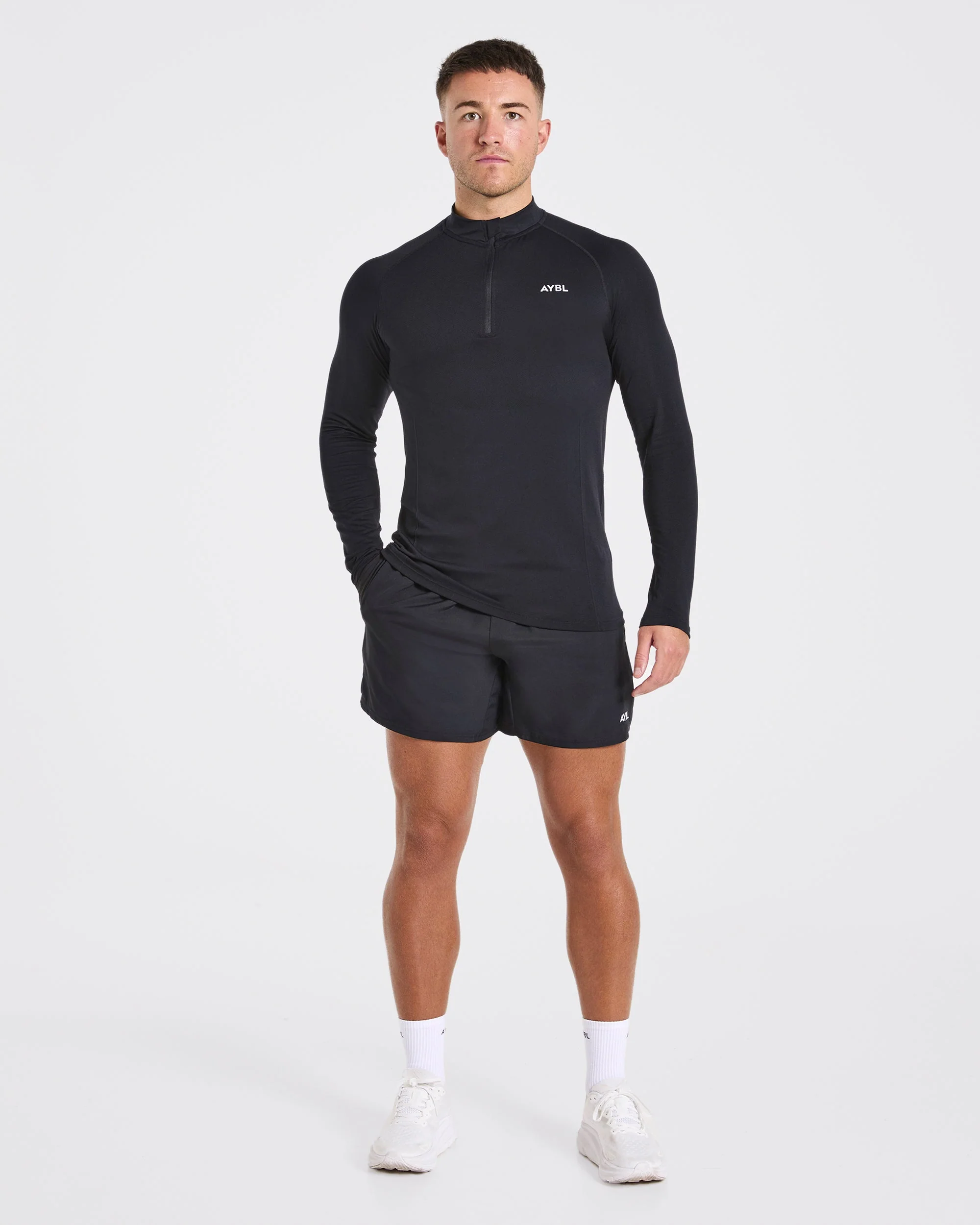 Essential Seamless 1/4 Zip Pullover - Noir - Image 3