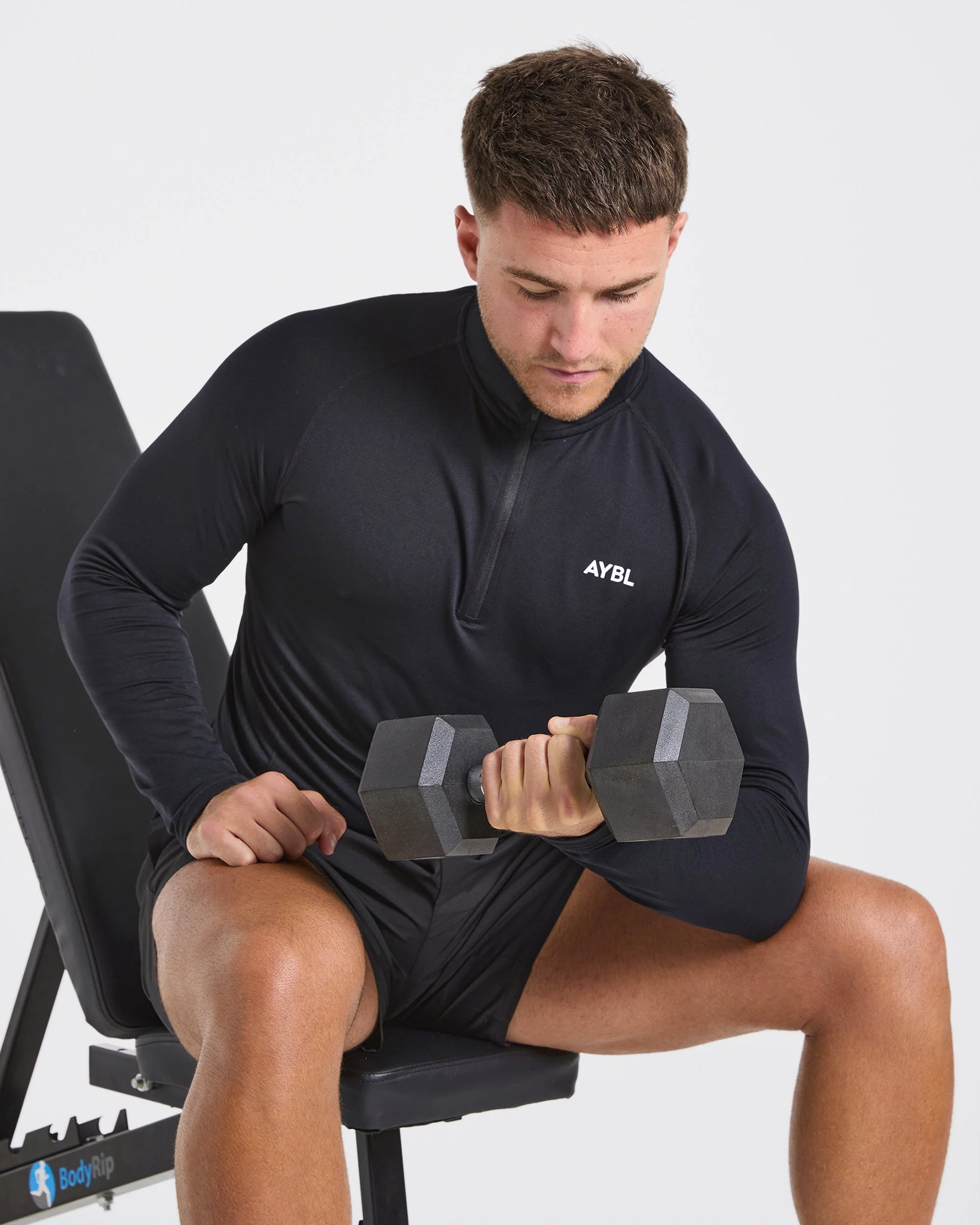 Essential Seamless 1/4 Zip Pullover - Noir - Image 7