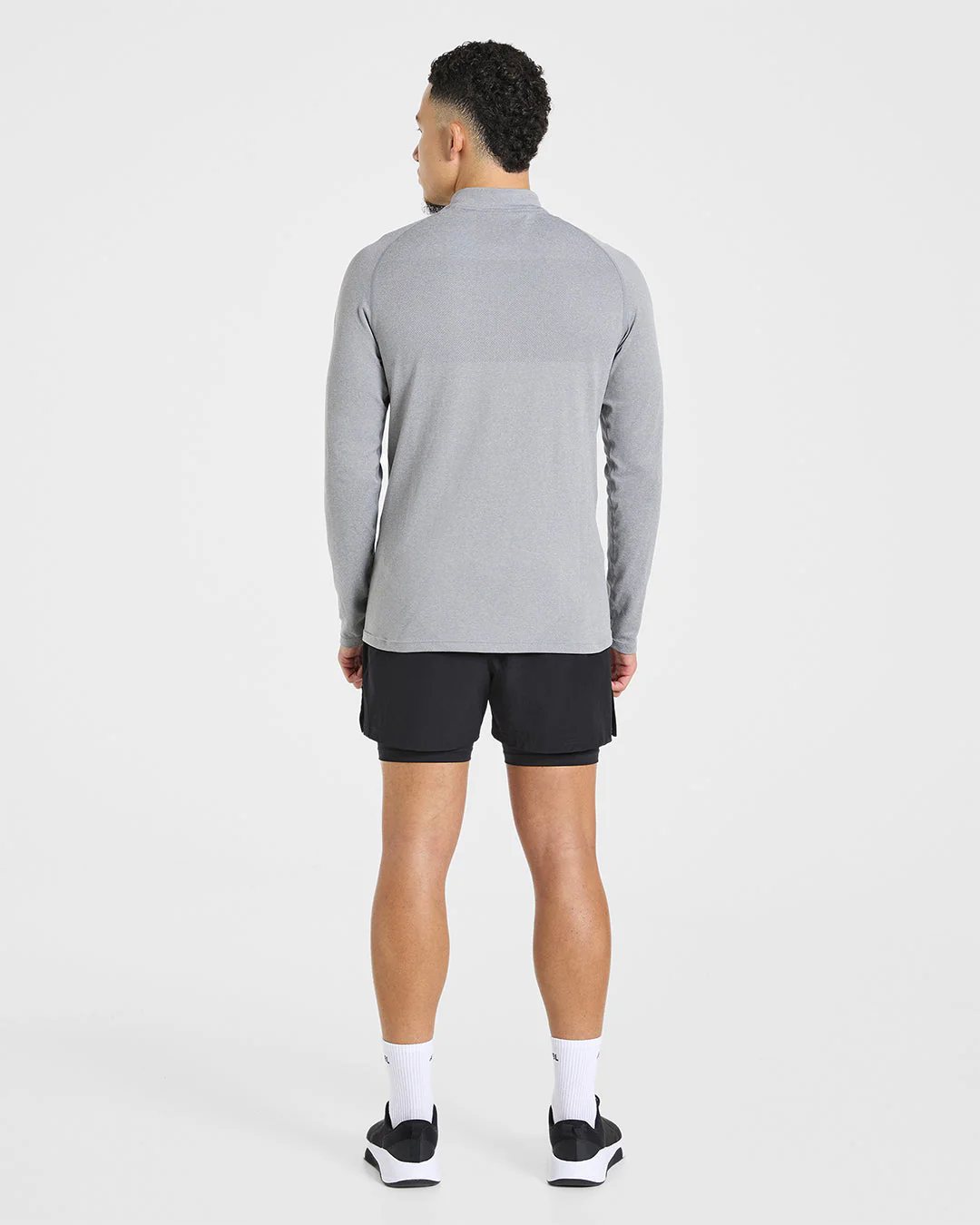 Essential Seamless 1/4 Zip Pullover - Gris Marl - Image 4