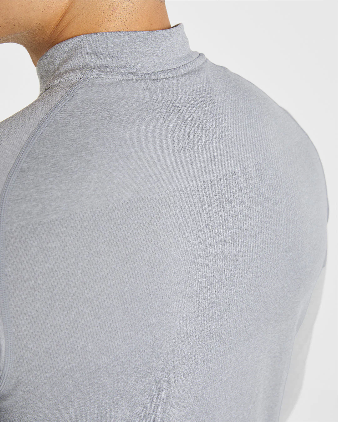 Essential Seamless 1/4 Zip Pullover - Gris Marl - Image 5