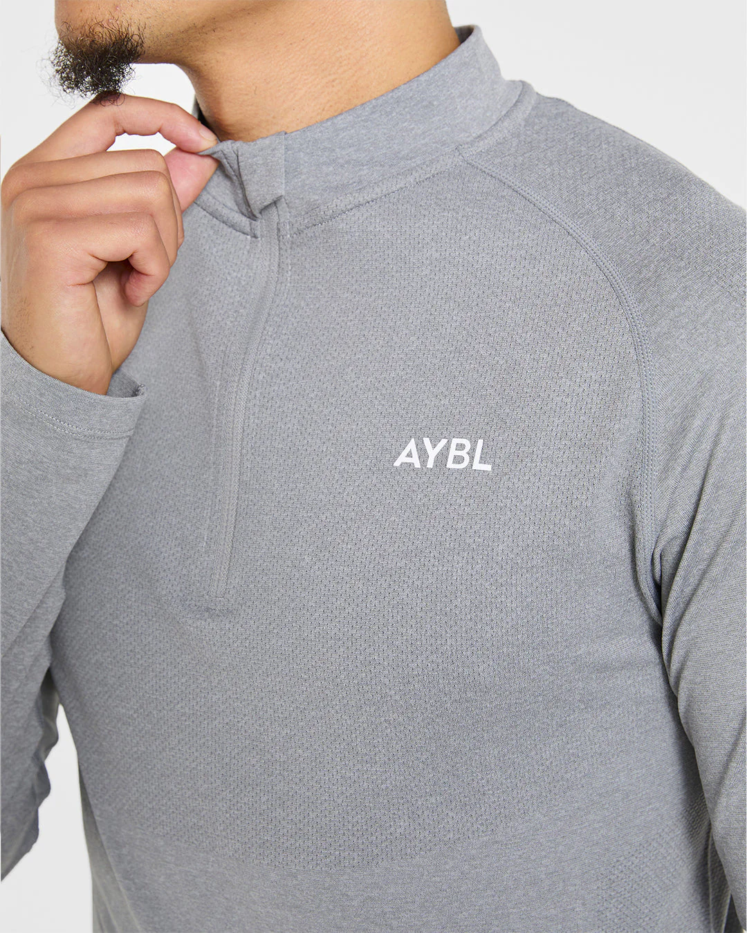 Essential Seamless 1/4 Zip Pullover - Gris Marl - Image 6