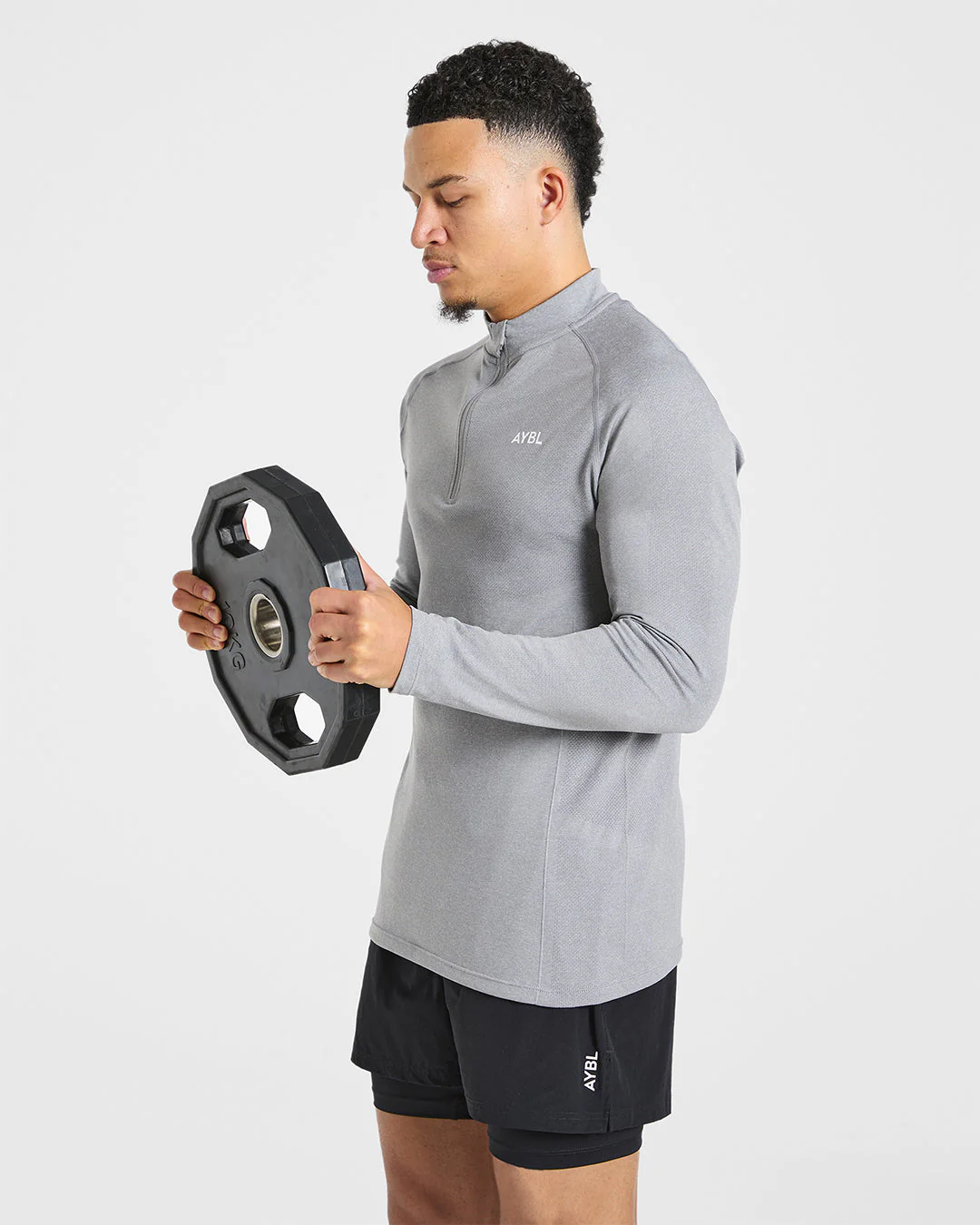 Essential Seamless 1/4 Zip Pullover - Gris Marl - Image 7