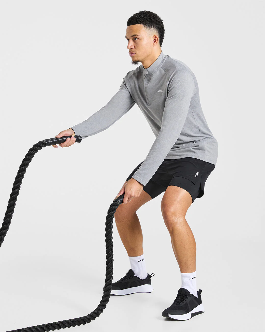 Essential Seamless 1/4 Zip Pullover - Gris Marl - Image 8