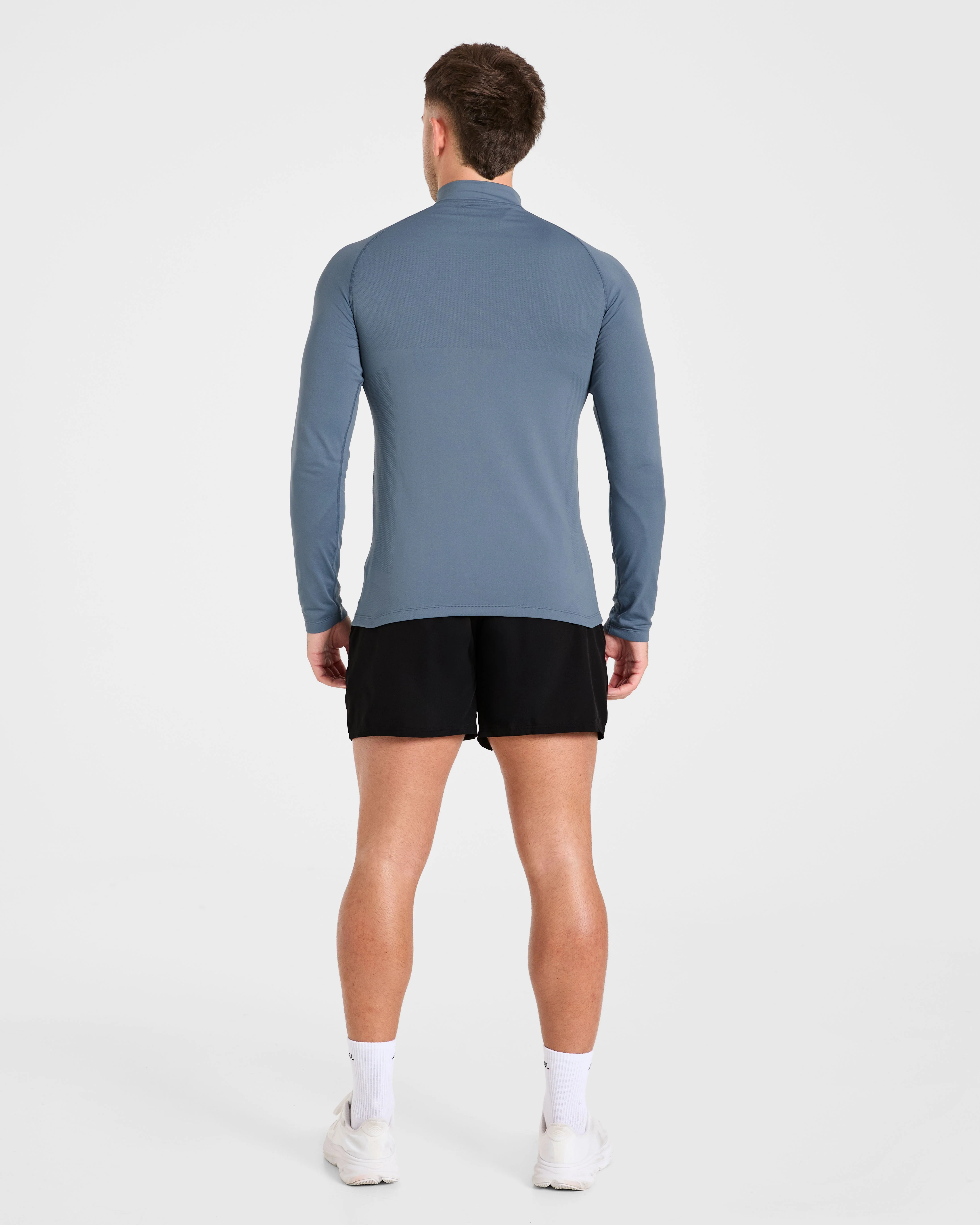 Essential Seamless 1/4 Zip Pullover  - Slate Bleu - Image 4