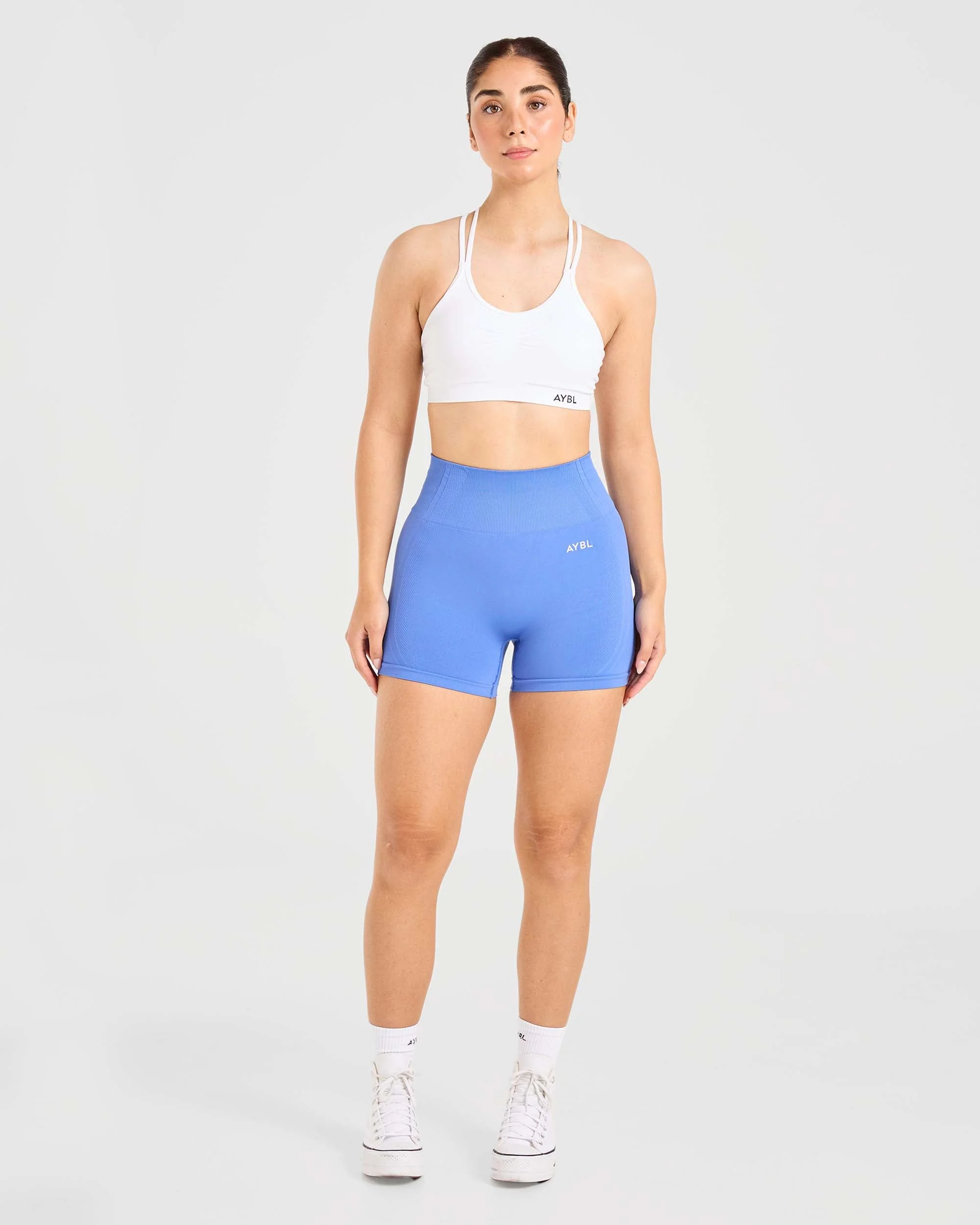 Essential Seamless Ruched Sports Bra - Blanc - Image 3