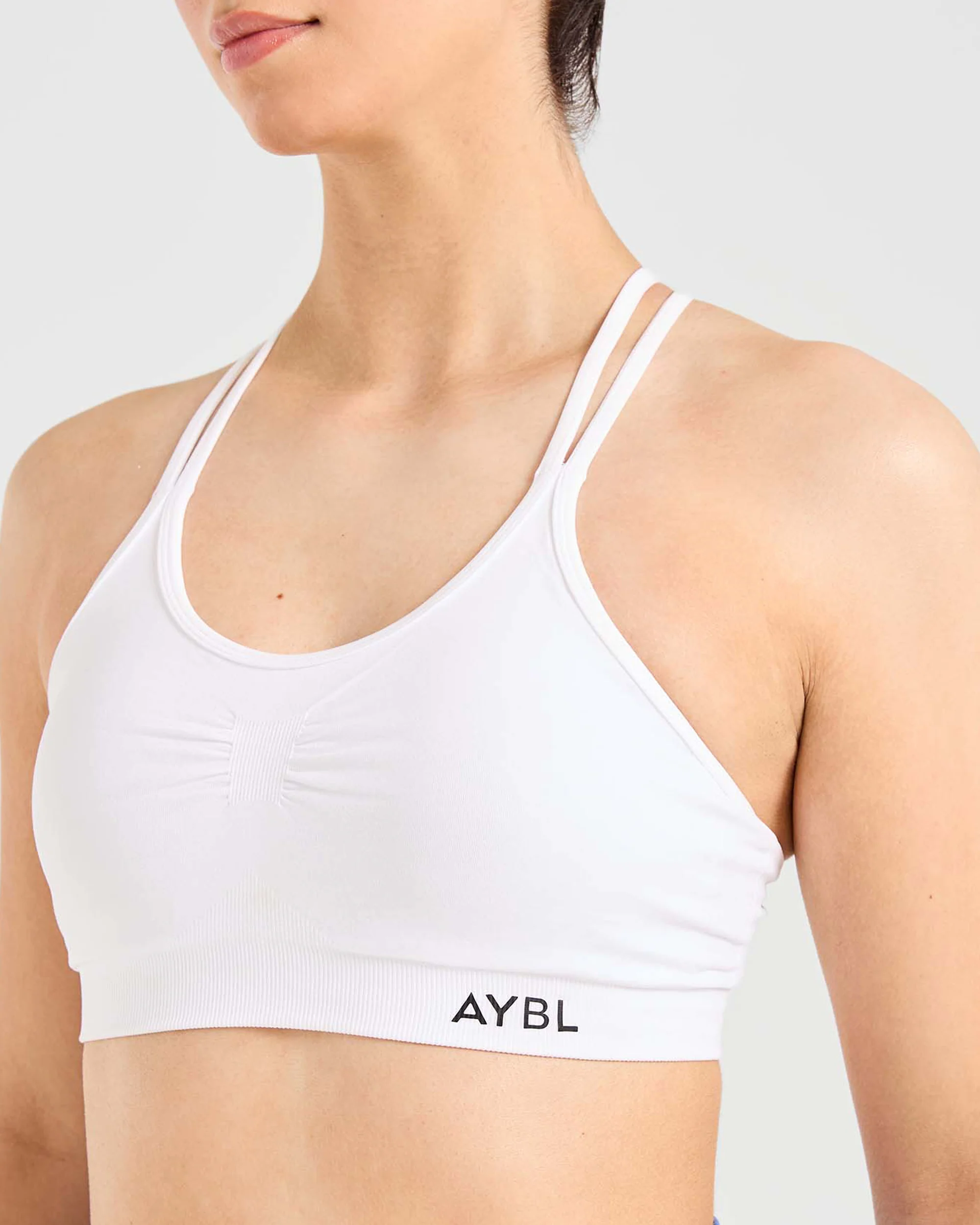 Essential Seamless Ruched Sports Bra - Blanc - Image 5