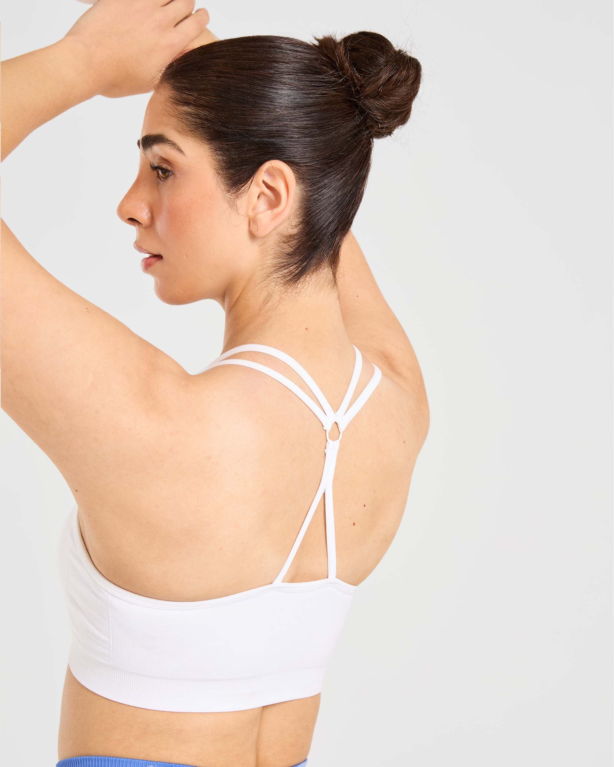 Essential Seamless Ruched Sports Bra - Blanc - Image 7
