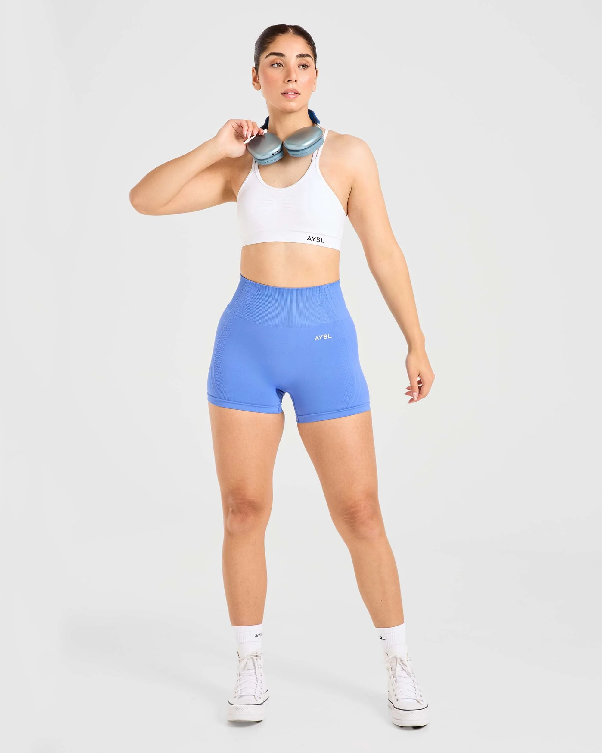 Essential Seamless Ruched Sports Bra - Blanc - Image 8