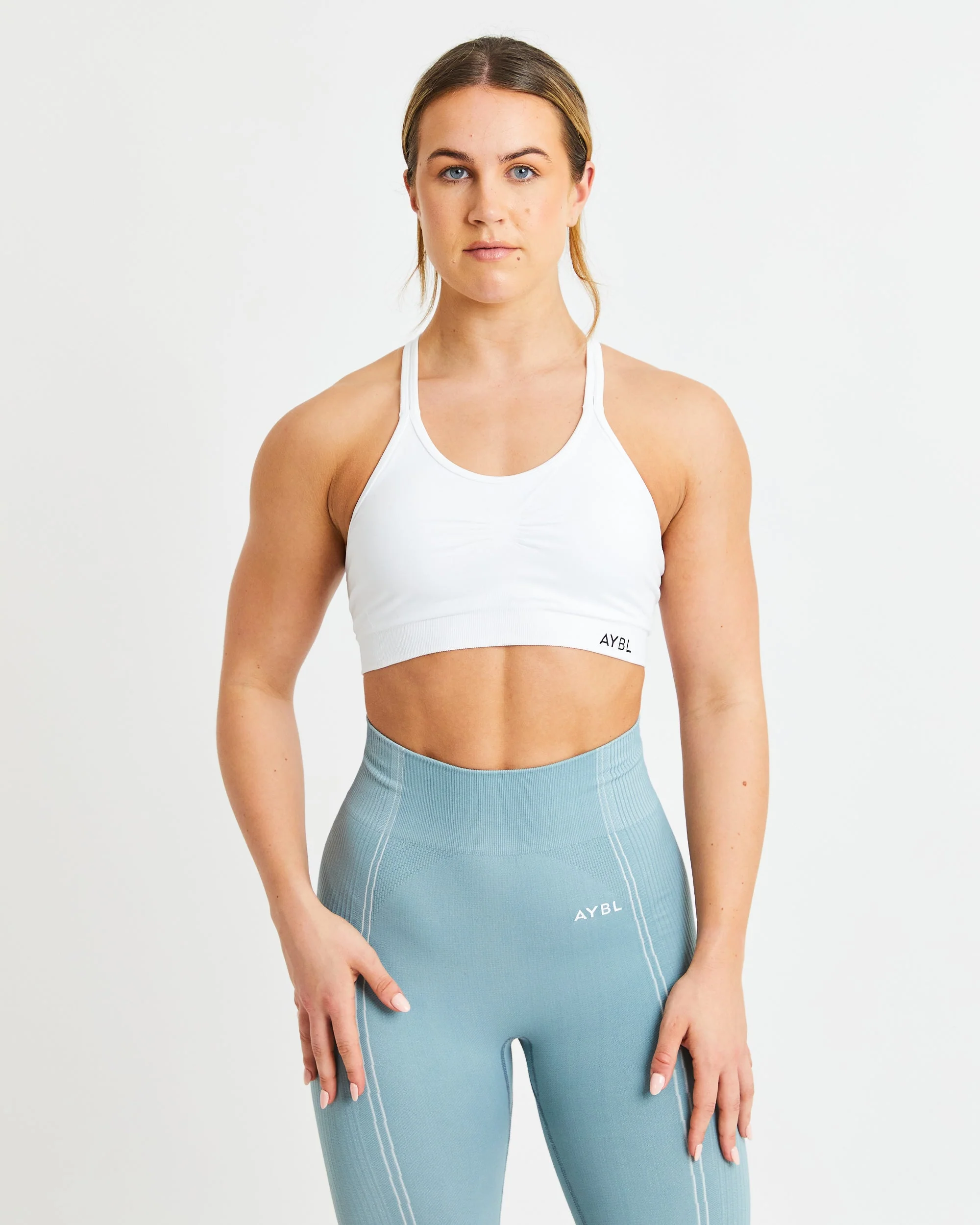Essential Seamless Ruched Sports Bra - Blanc - Image 9