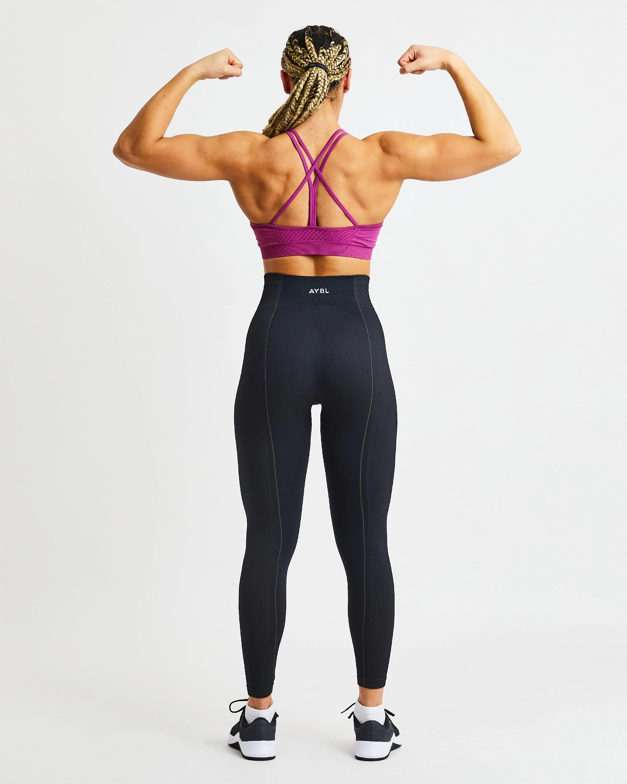 Essential Seamless Strappy Sports Bra - Magenta - Image 16