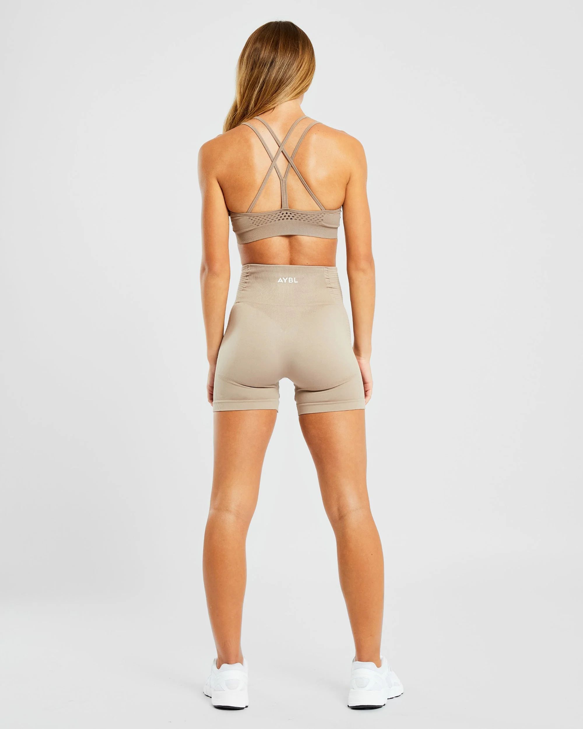 Essential Seamless Strappy Sports Bra - Muted Mocha - Image 4