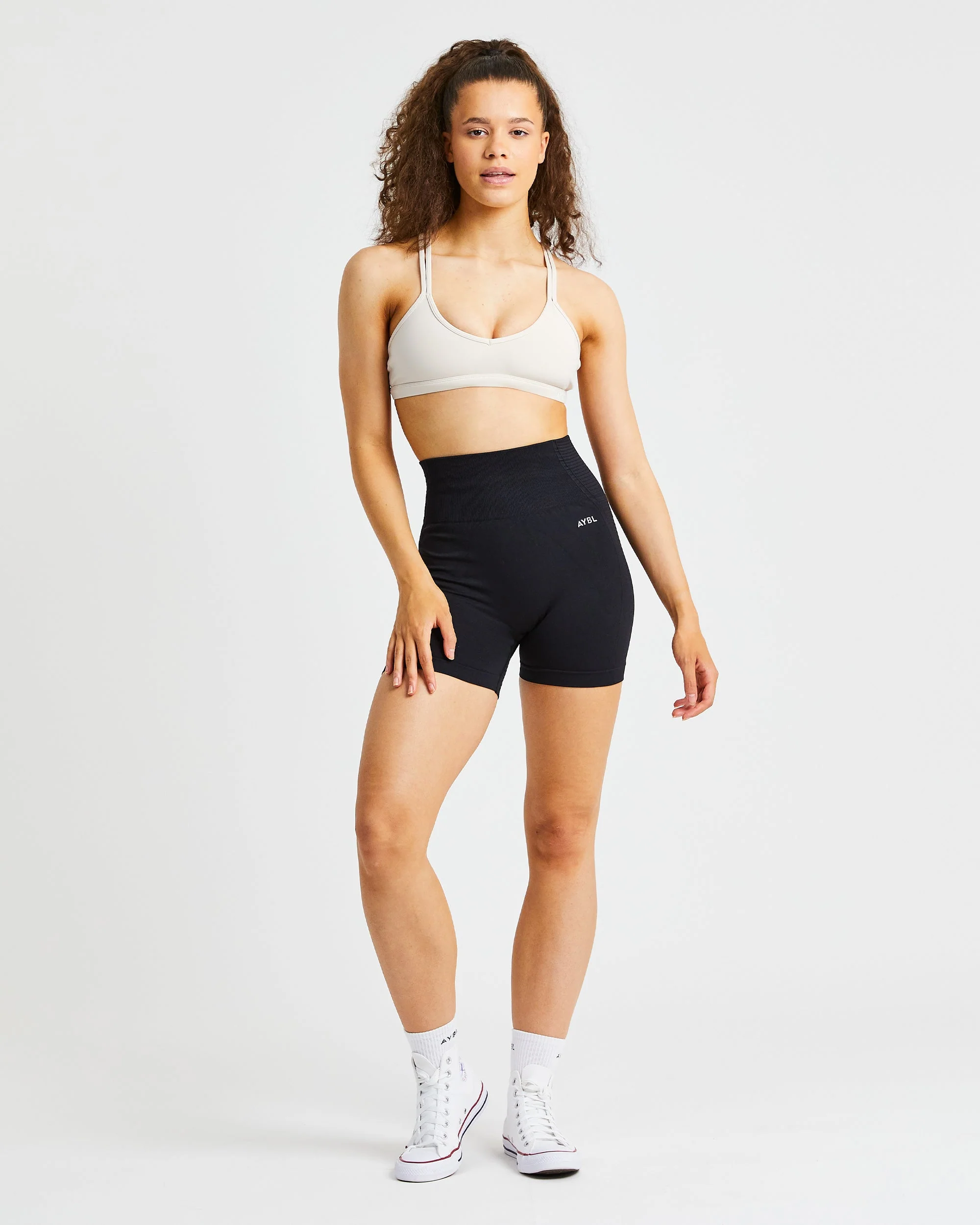 Essential Strappy Sports Bra - Beige - Image 3