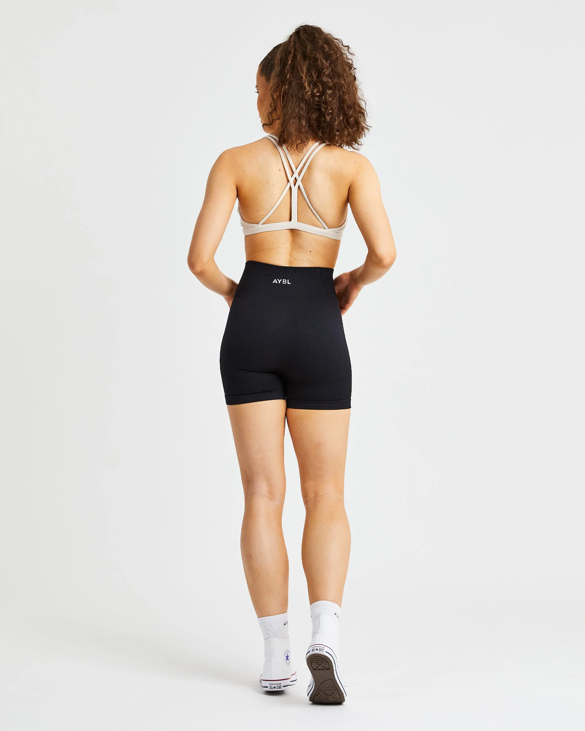 Essential Strappy Sports Bra - Beige - Image 4