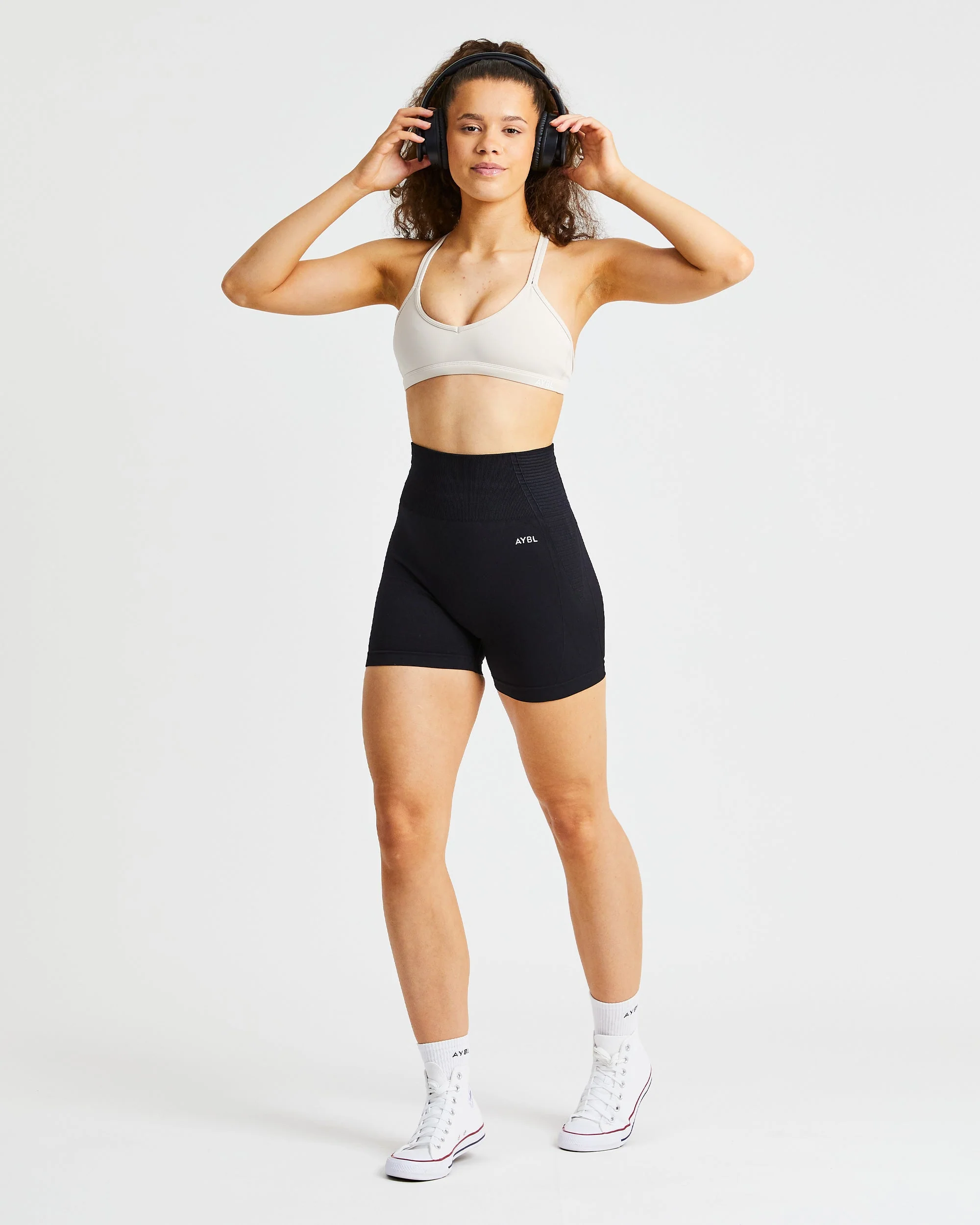 Essential Strappy Sports Bra - Beige - Image 7