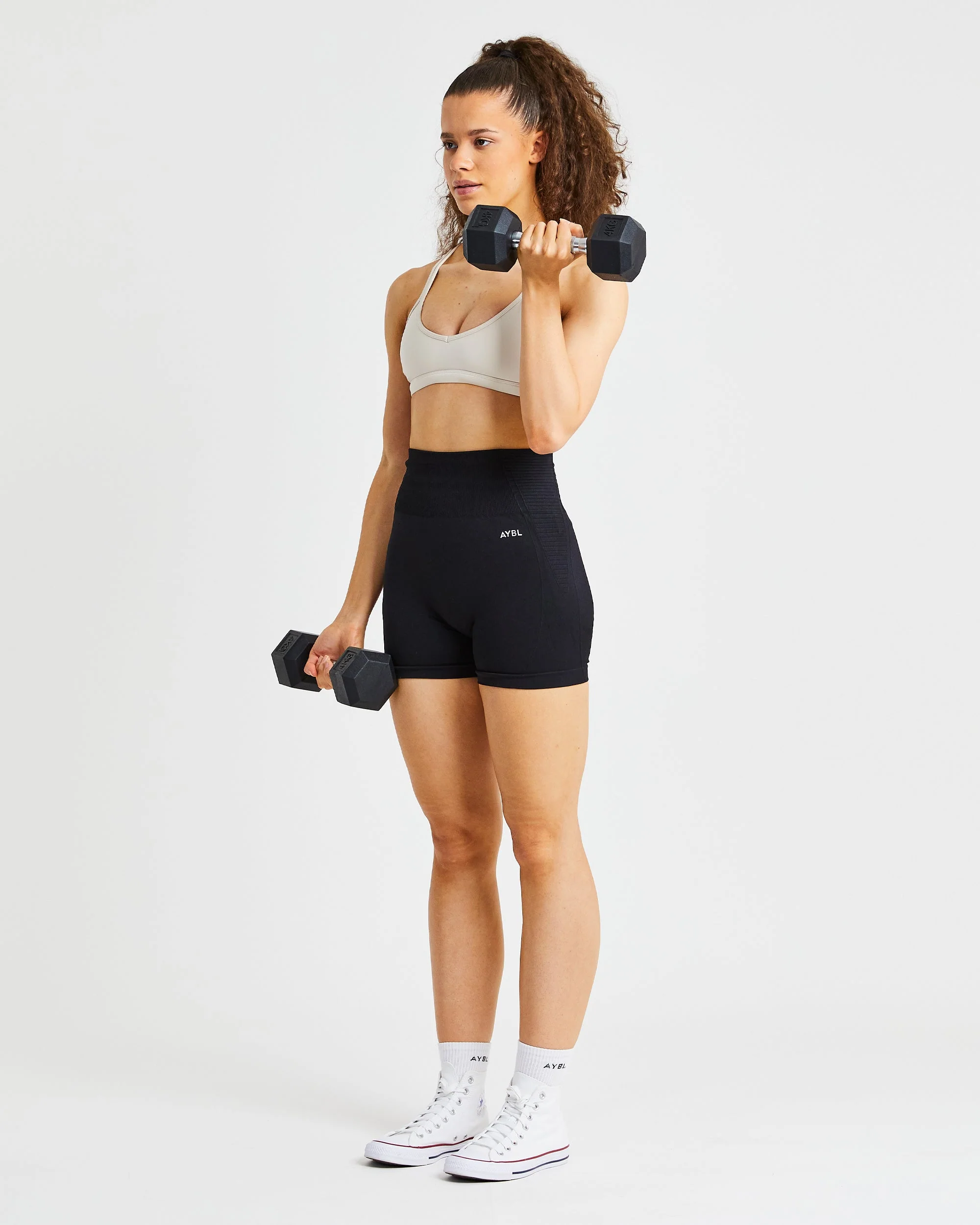 Essential Strappy Sports Bra - Beige - Image 8