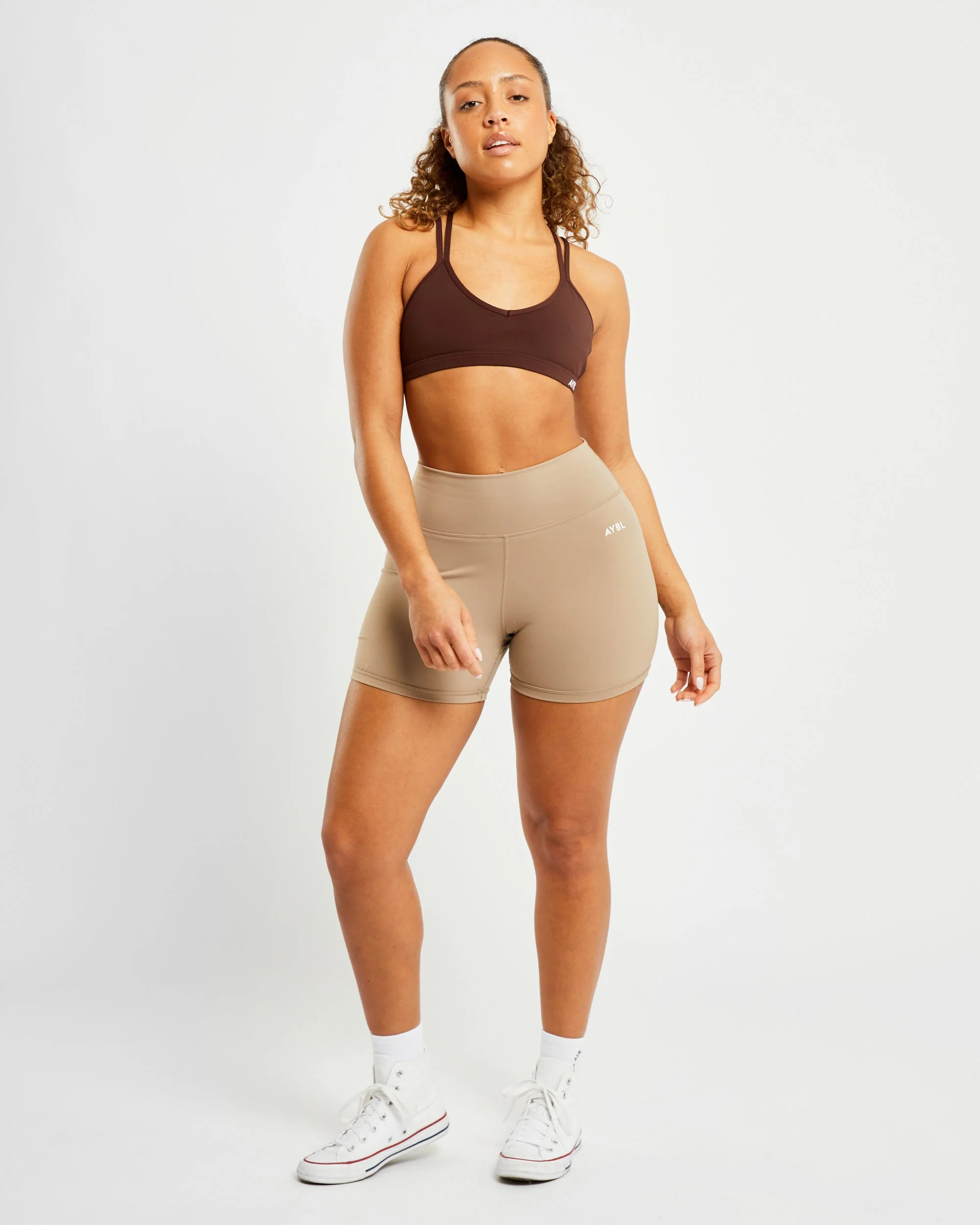 Essential Strappy Sports Bra - Chocolate Marron - Image 3