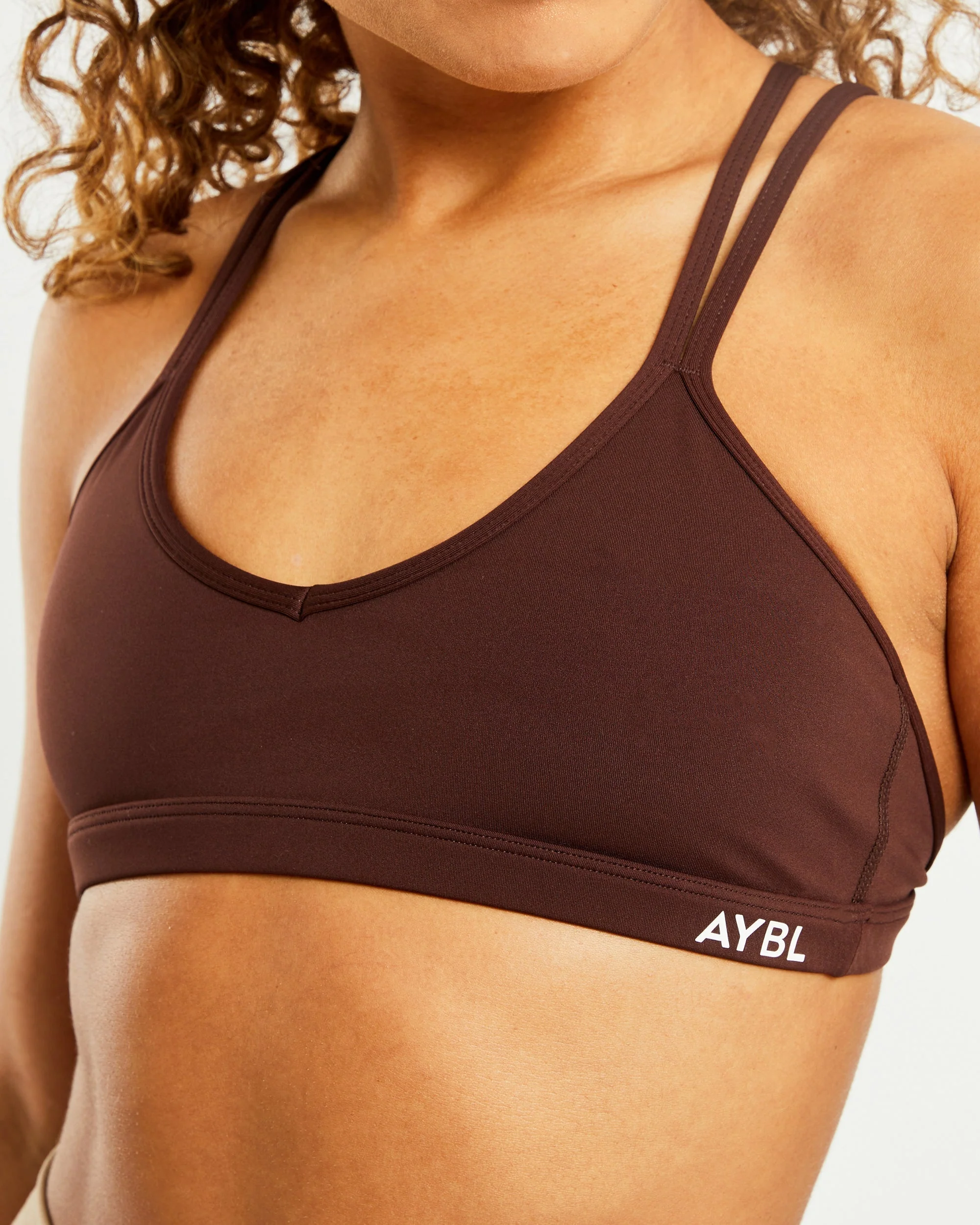 Essential Strappy Sports Bra - Chocolate Marron - Image 5