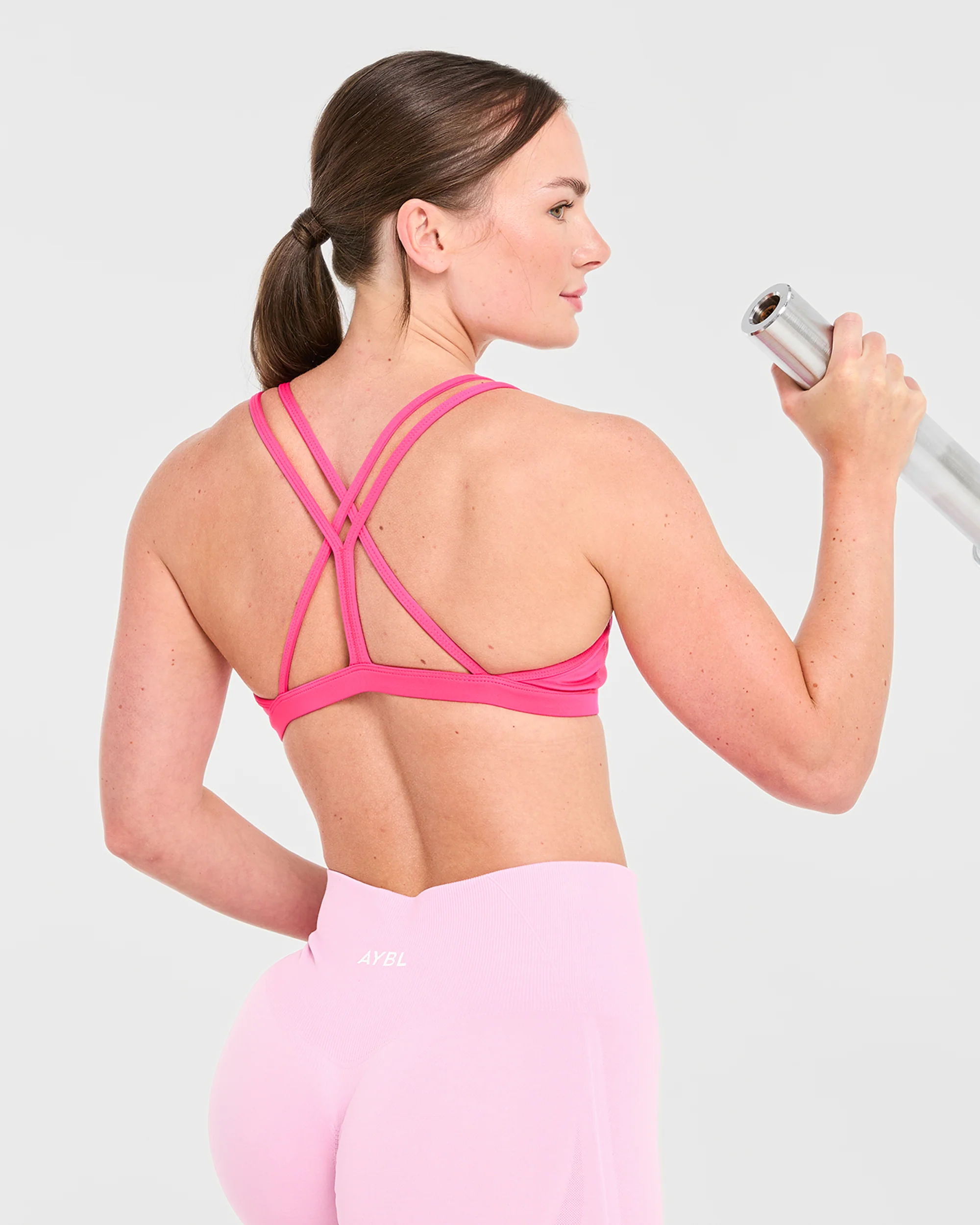 Essential Strappy Sports Bra - Hot Pink - Image 8