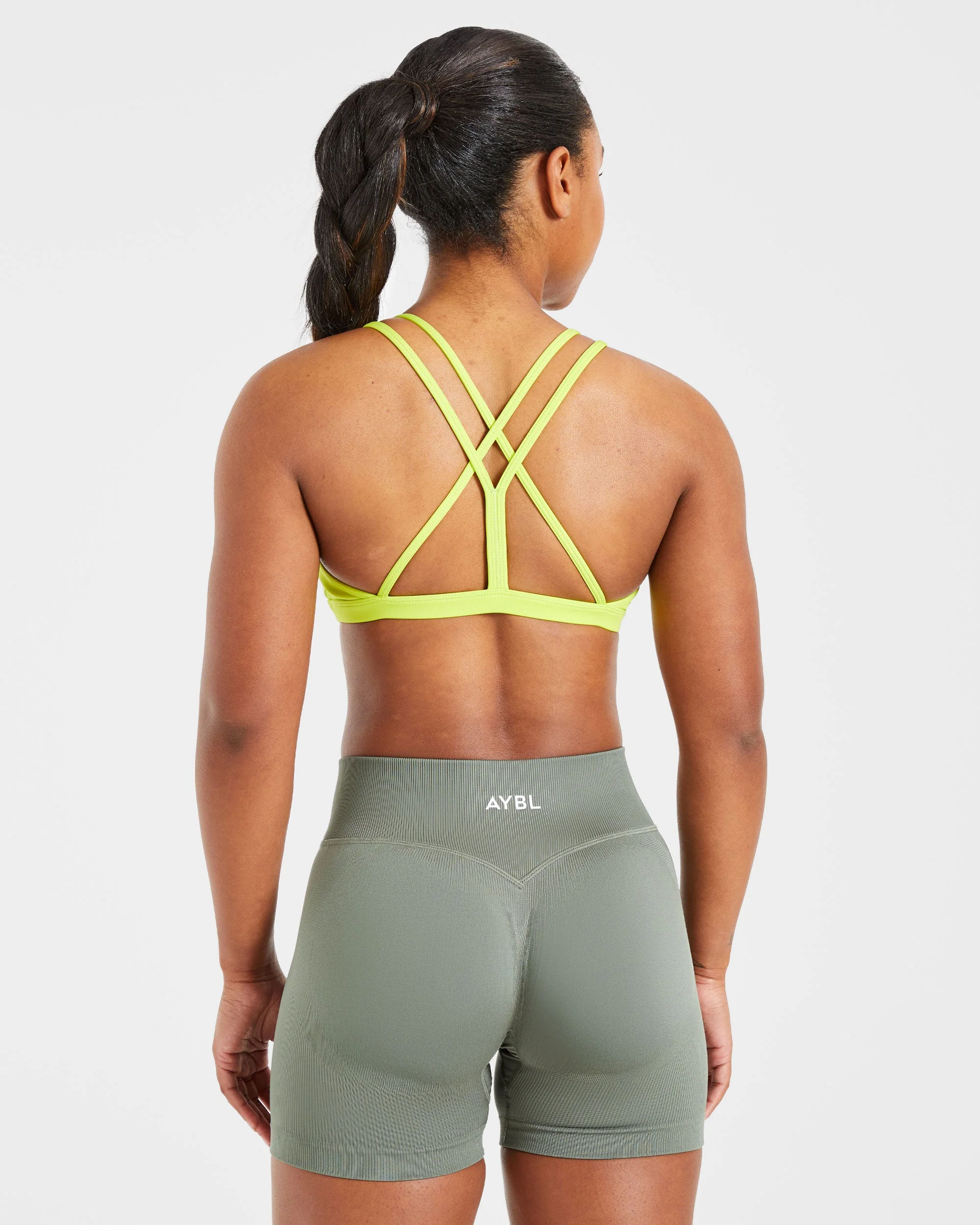 Essential Strappy Sports Bra - Lime Punch - Image 2