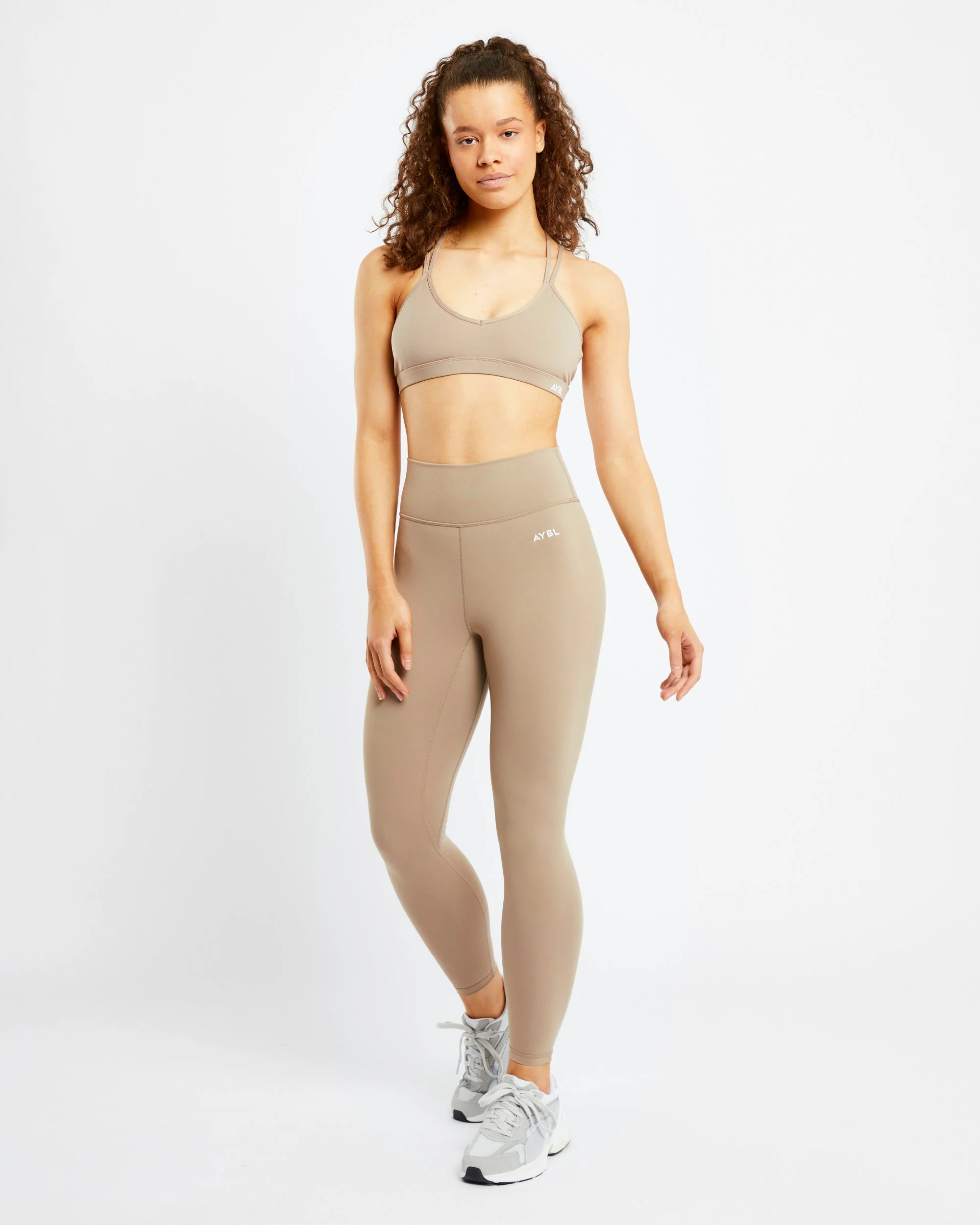 Essential Strappy Sports Bra - Mocha - Image 3