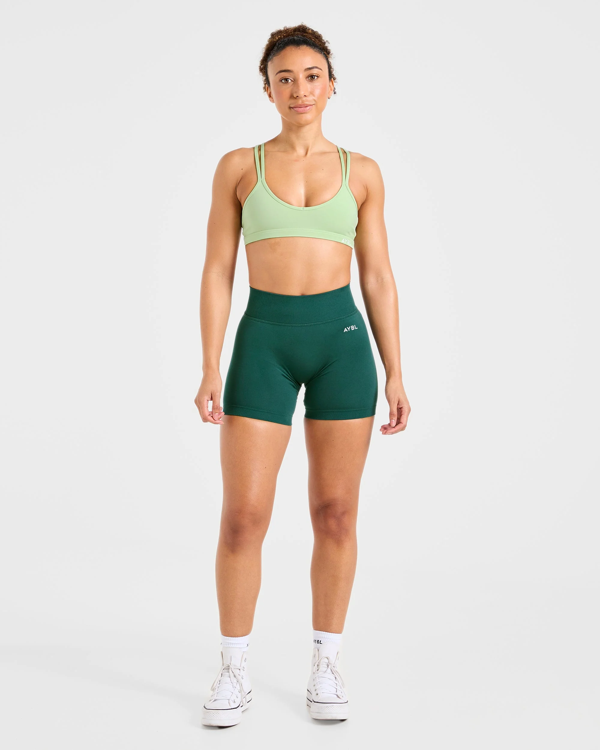 Essential Strappy Sports Bra - Soft Vert - Image 3