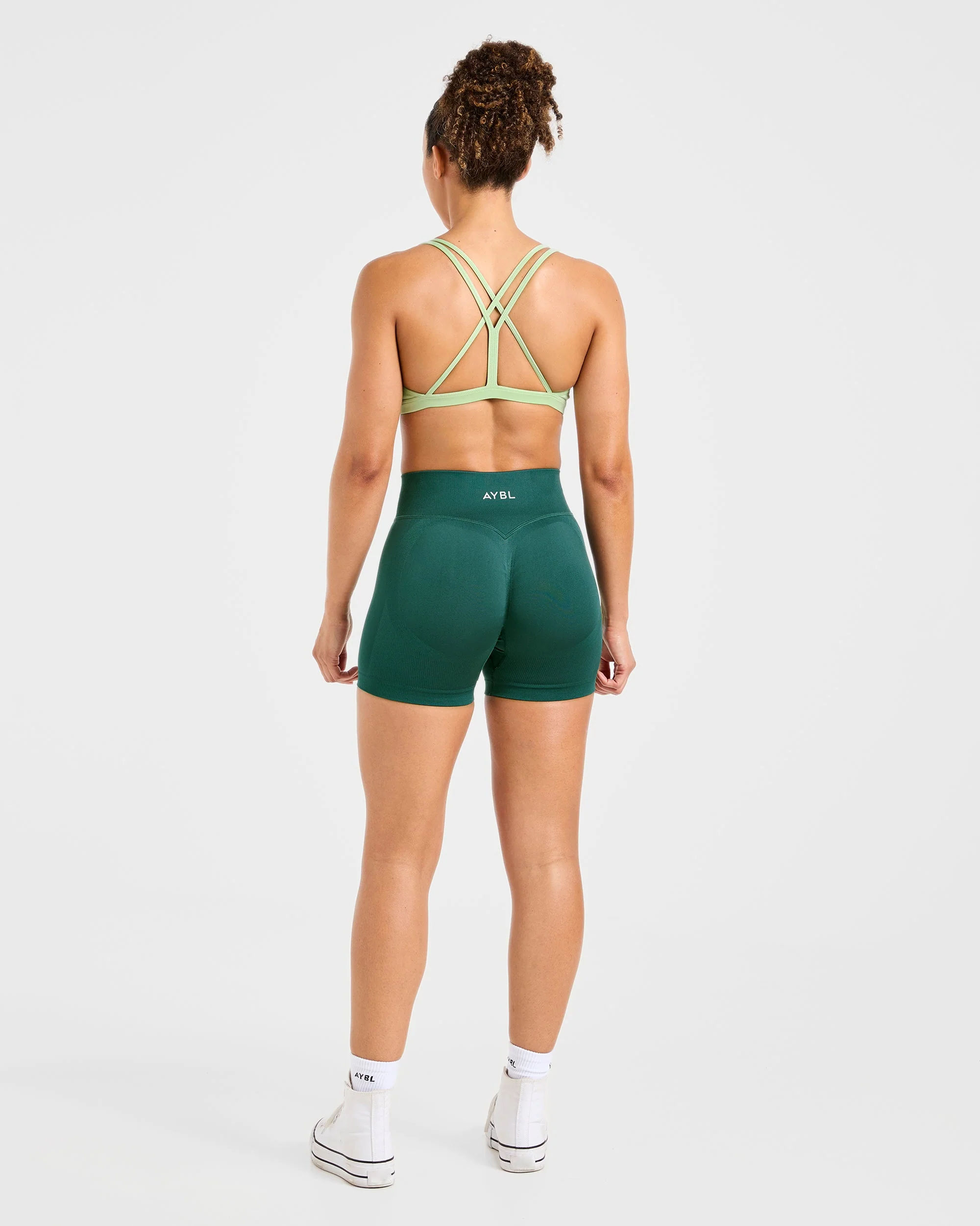 Essential Strappy Sports Bra - Soft Vert - Image 4