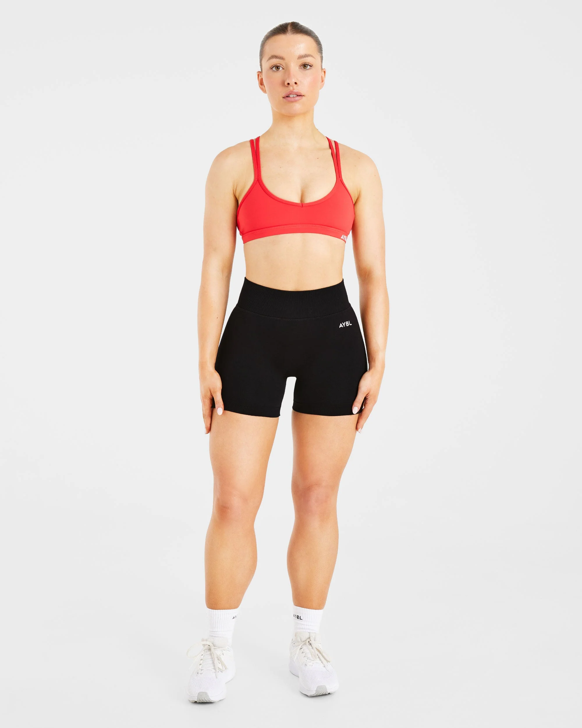 Essential Strappy Sports Bra - True Rouge - Image 3