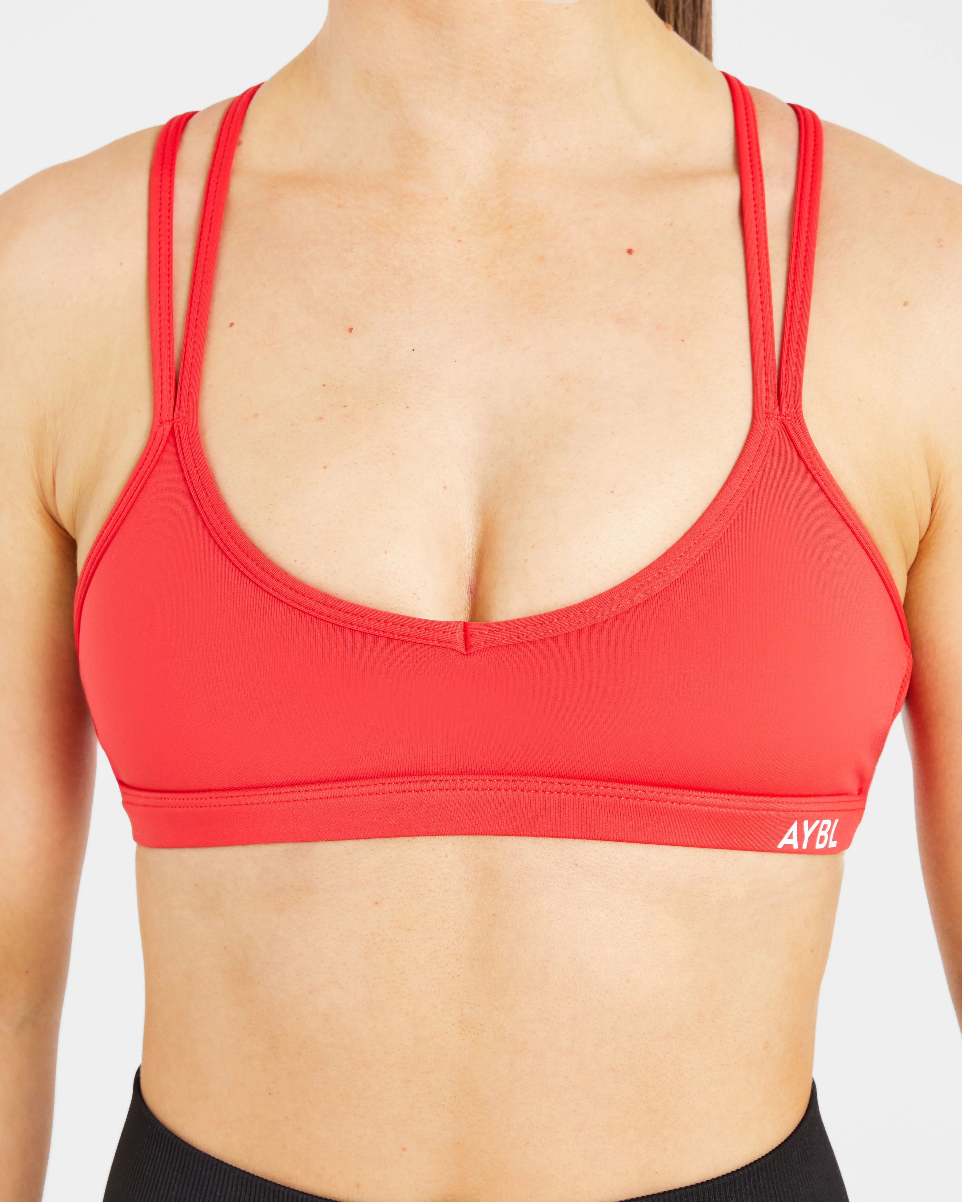 Essential Strappy Sports Bra - True Rouge - Image 5