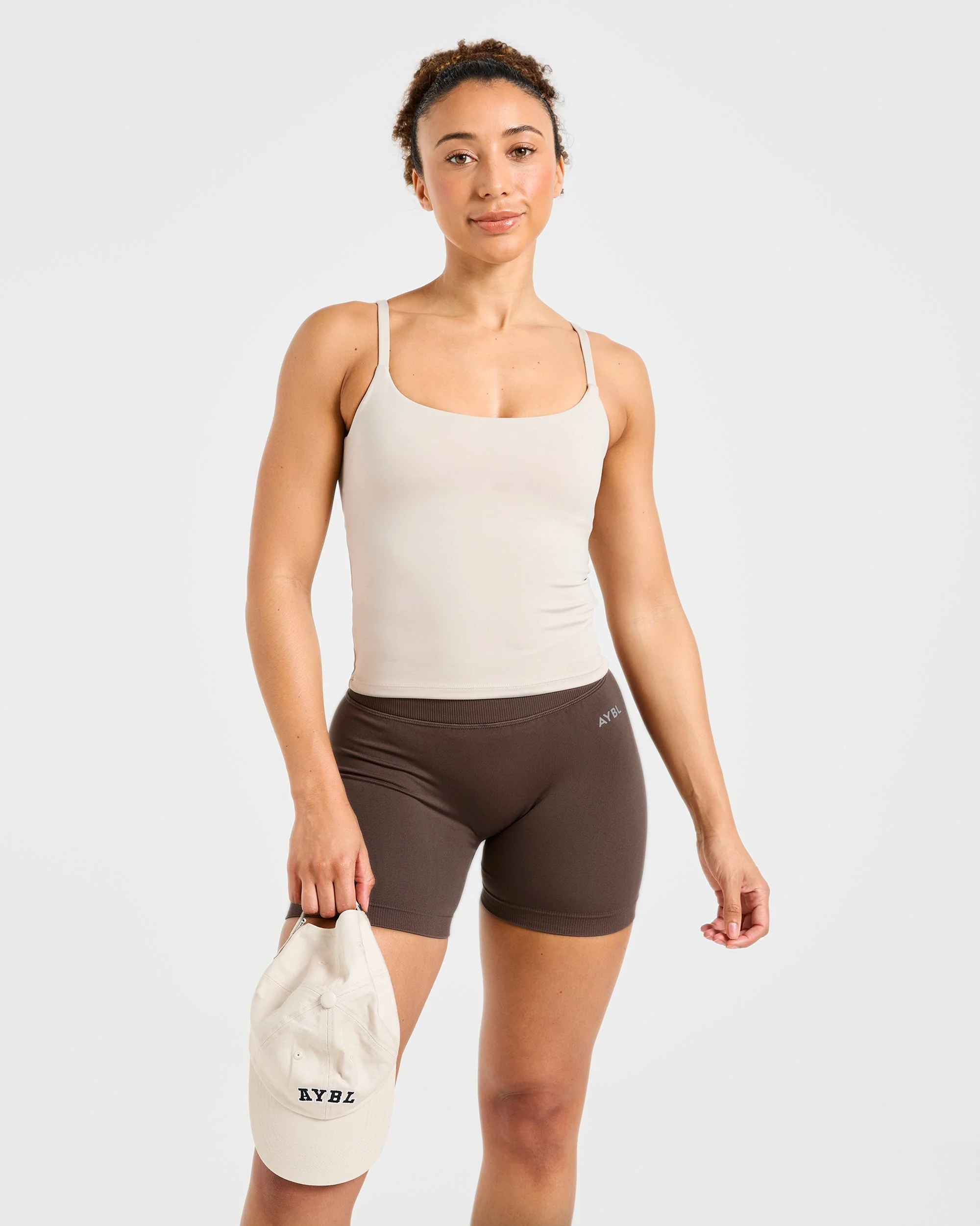 Essential Strappy Tank Top - Taupe - Image 8