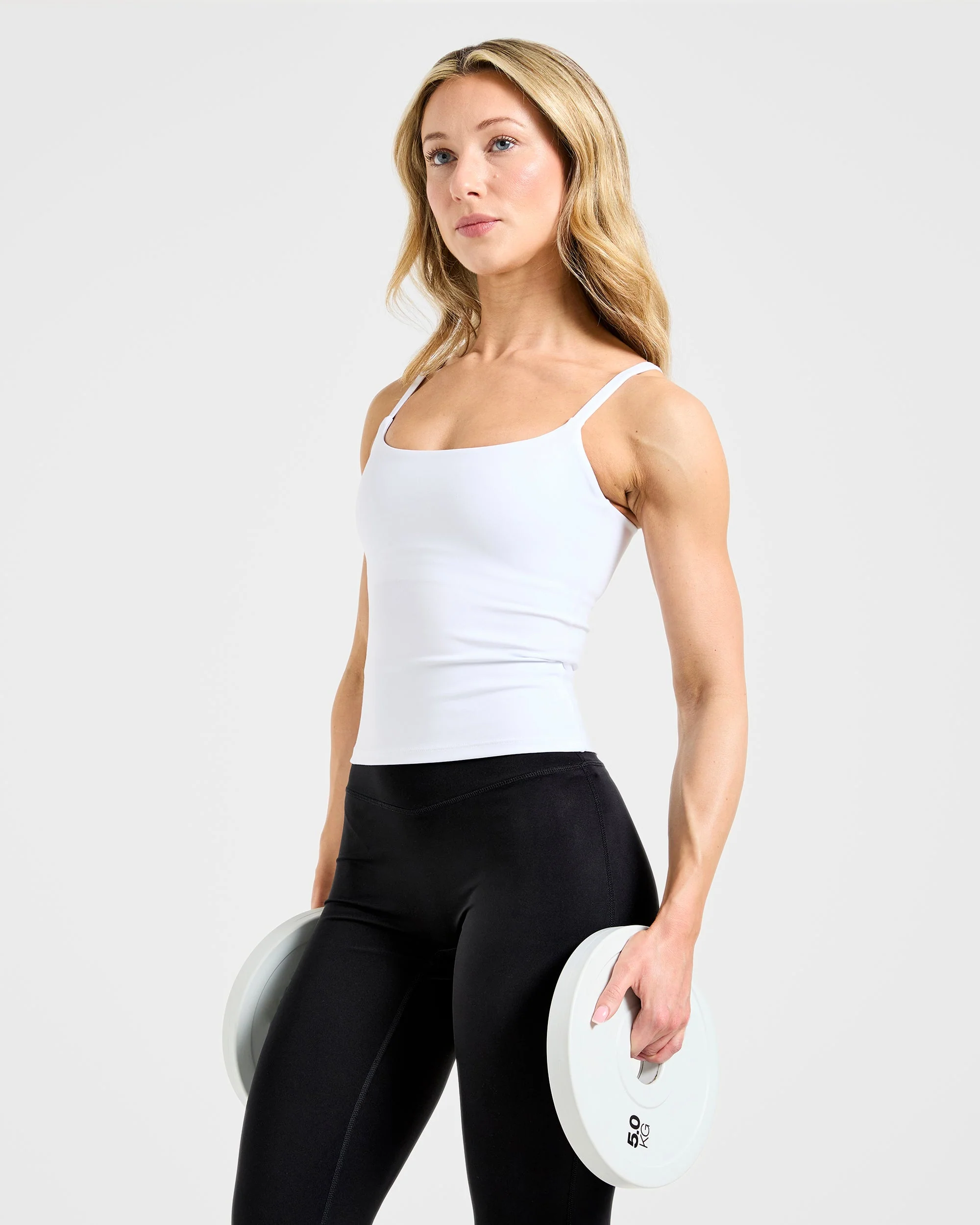 Essential Strappy Tank Top - Blanc - Image 8