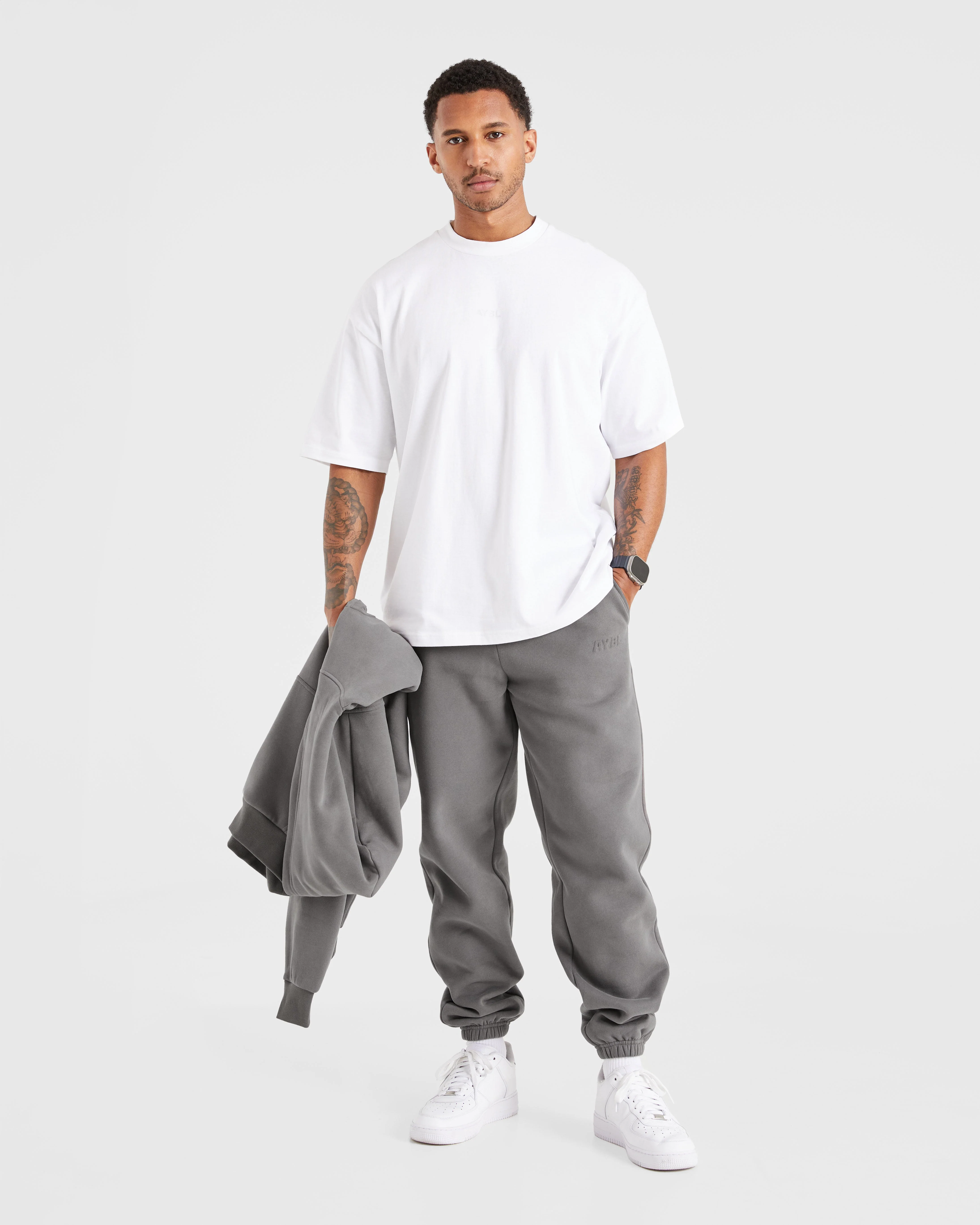 Etched Joggers - Steel Grey - Image 7