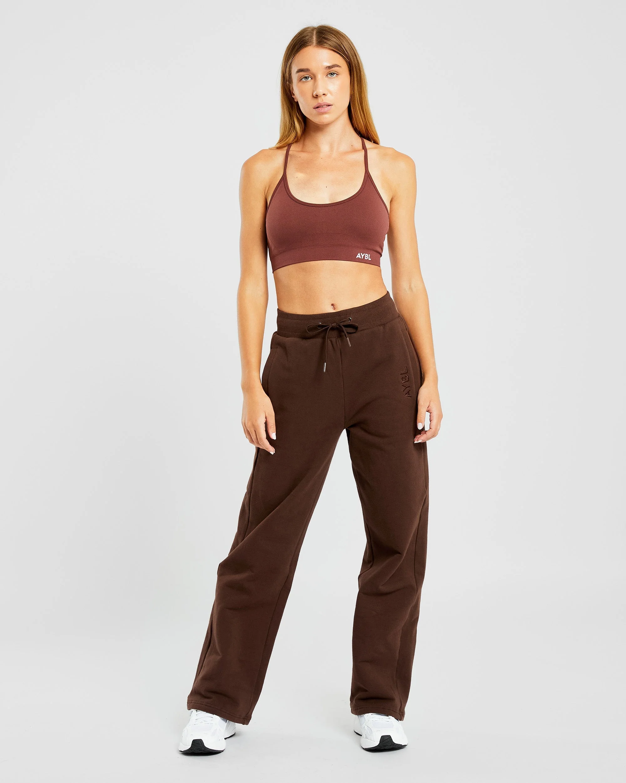 Everyday Relaxed Straight Leg Joggers - Marron - Image 3
