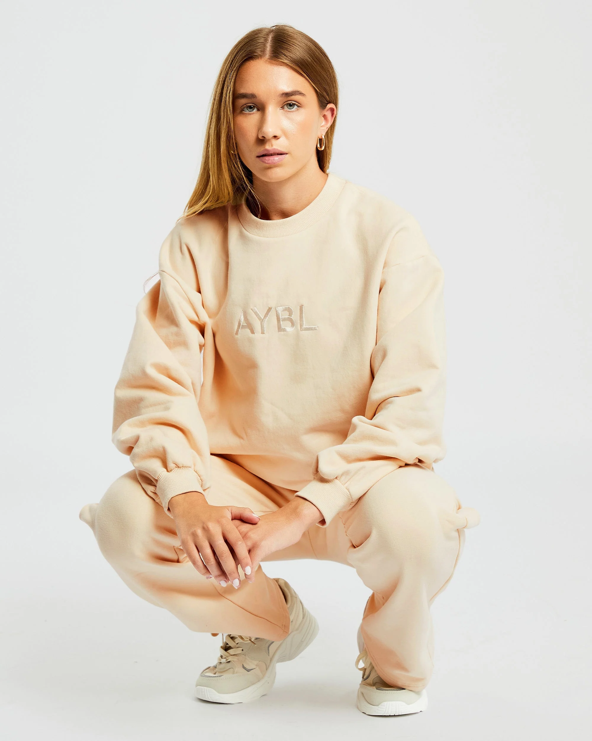 Everyday Relaxed Straight Leg Joggers - Cream - Image 8