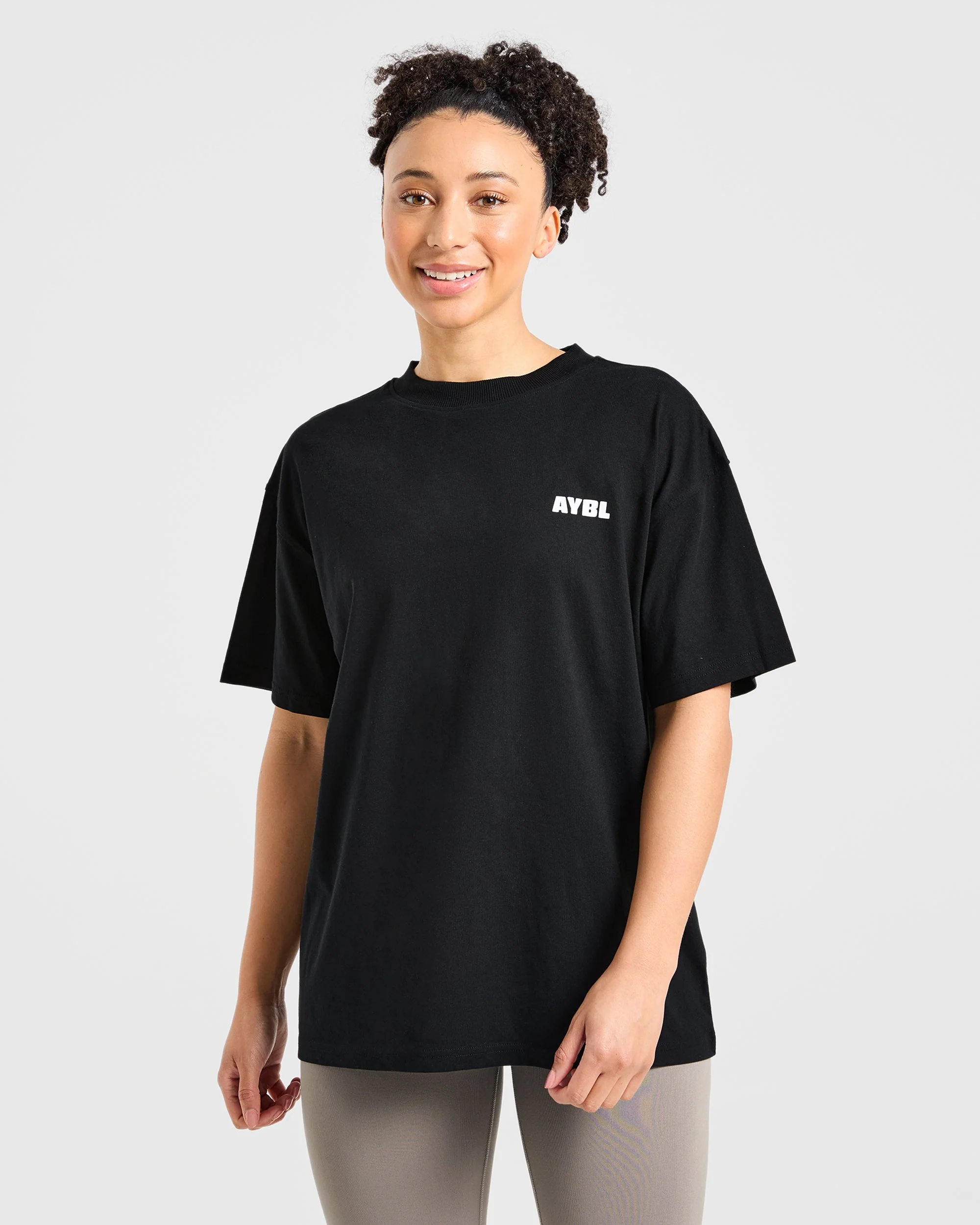 Focused Wavy Oversized T Shirt - Noir - Image 2
