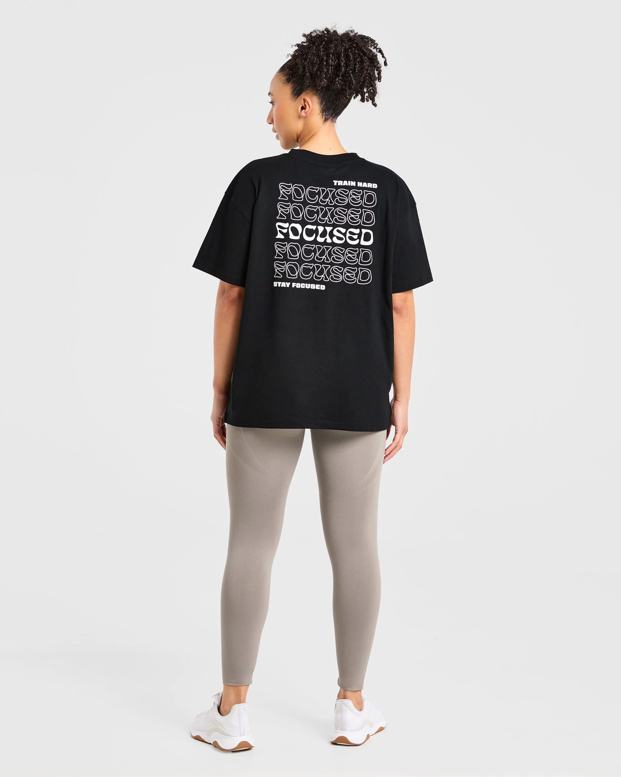 Focused Wavy Oversized T Shirt - Noir - Image 3