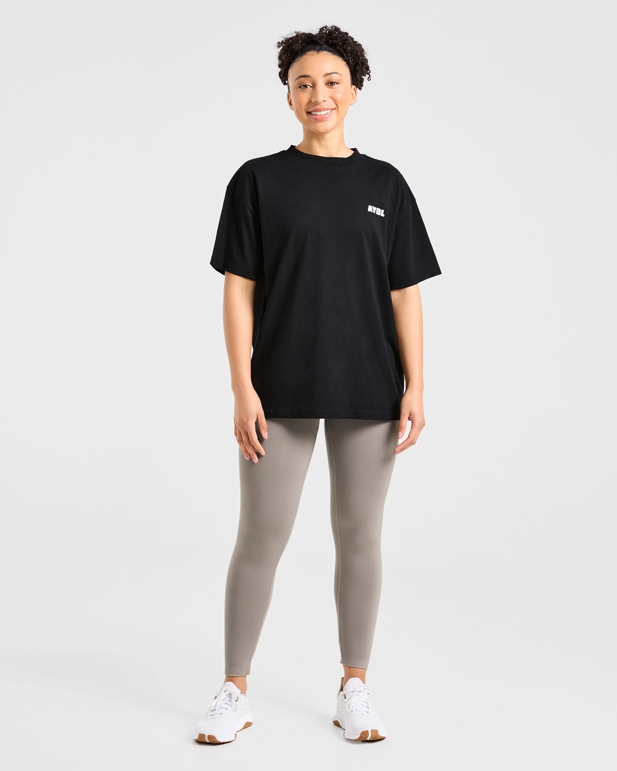 Focused Wavy Oversized T Shirt - Noir - Image 4