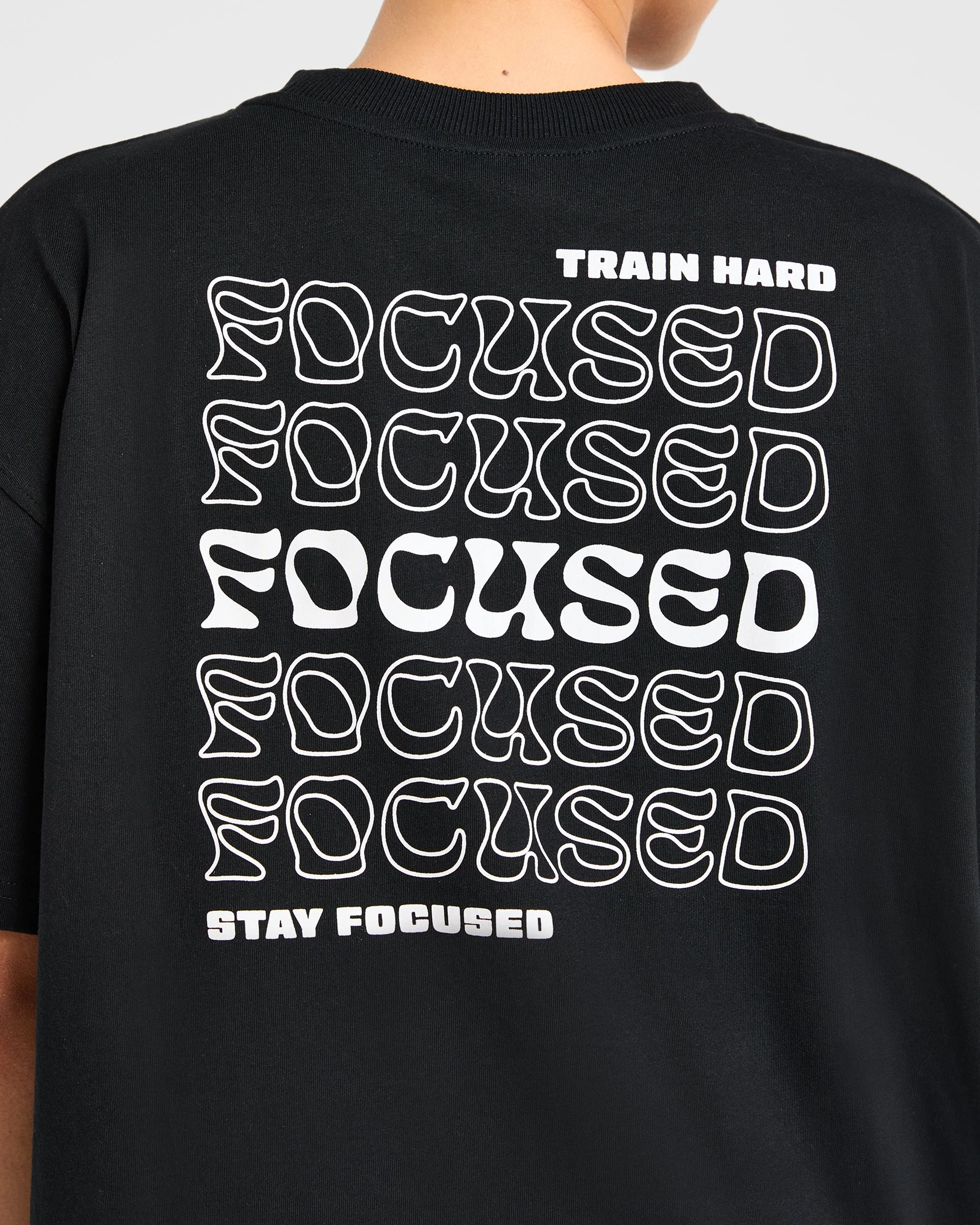 Focused Wavy Oversized T Shirt - Noir - Image 6