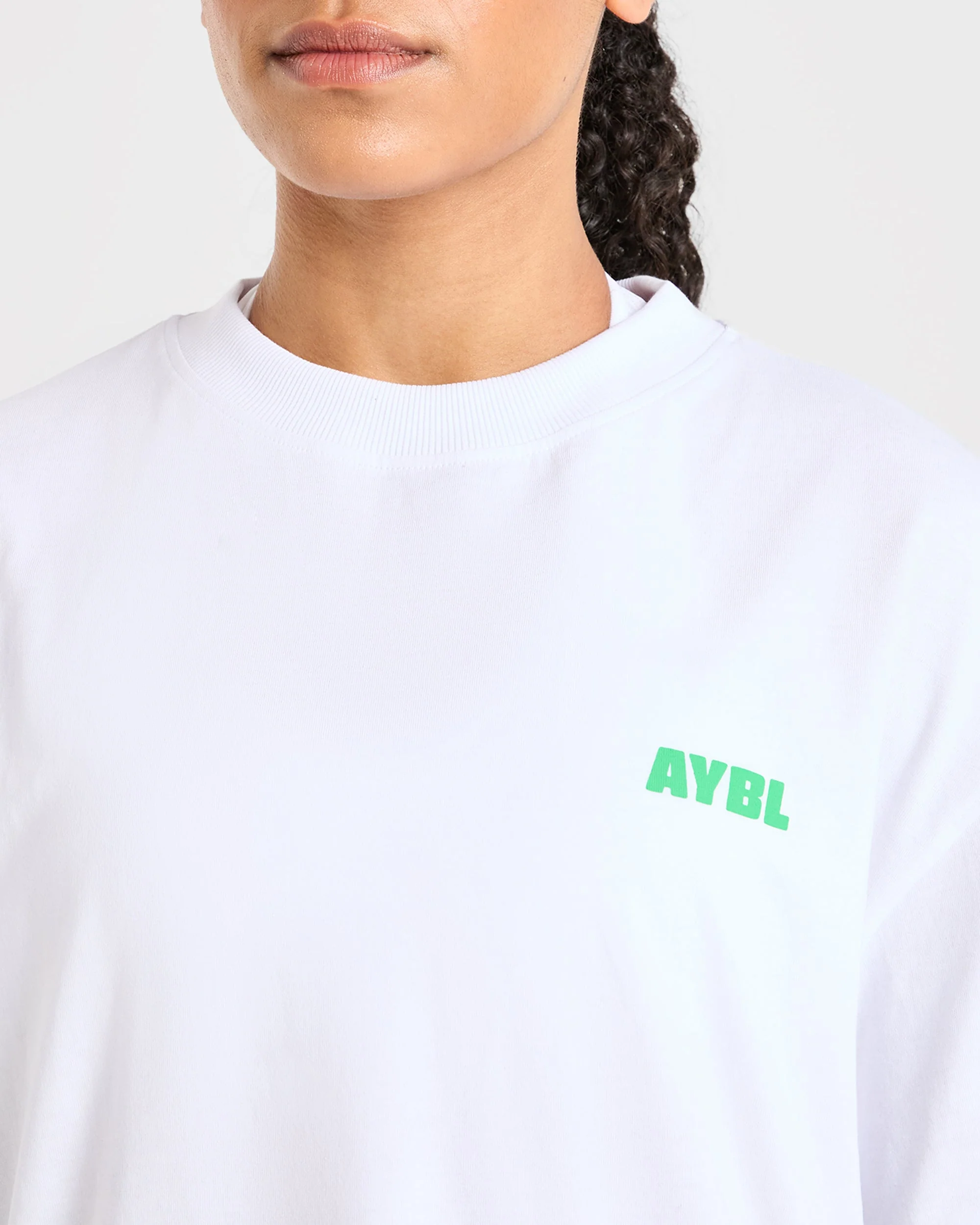 Focused Wavy Oversized T Shirt - Blanc/Vert - Image 6