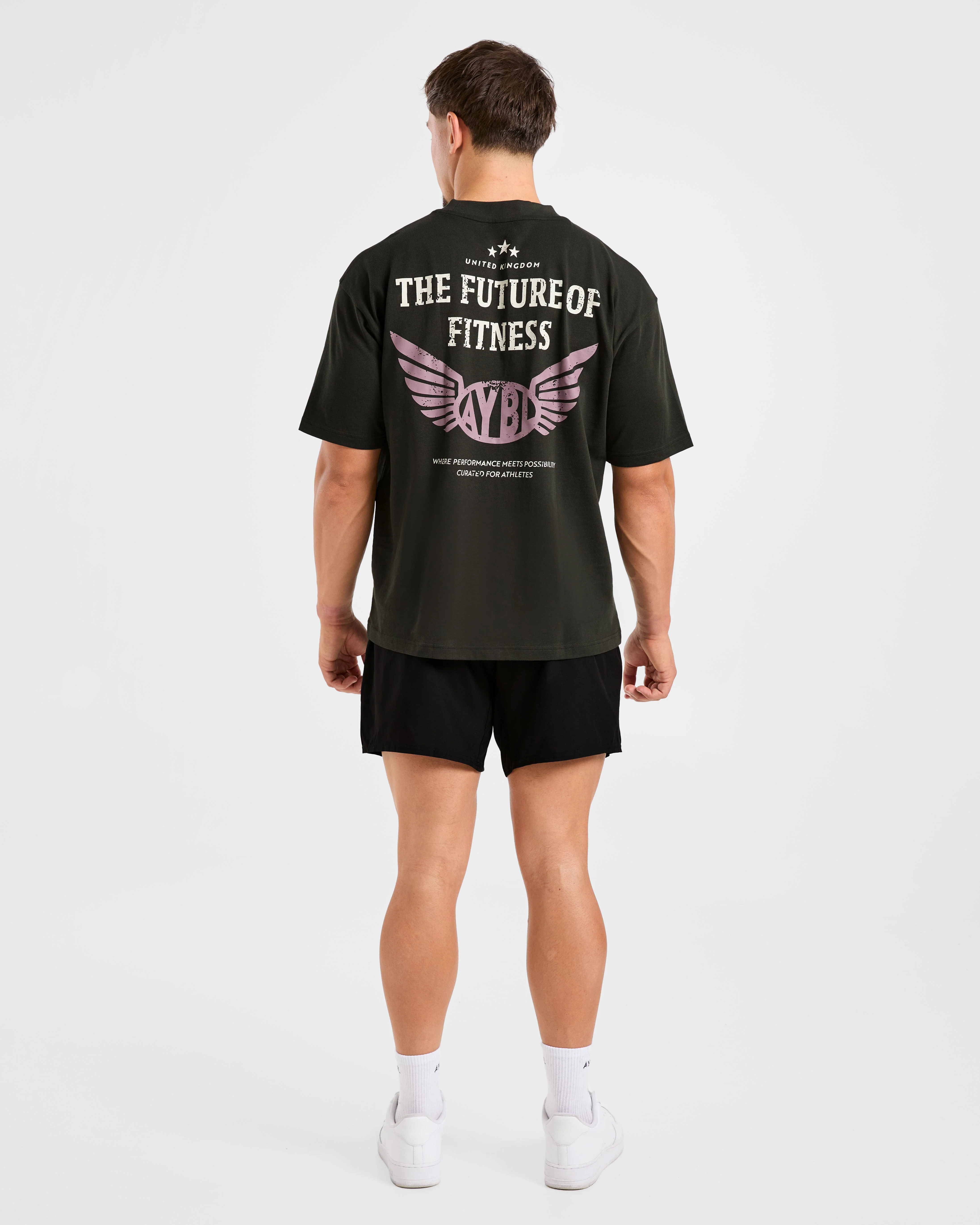 Future Fitness Oversized T Shirt - Charcoal/Mauve - Image 4
