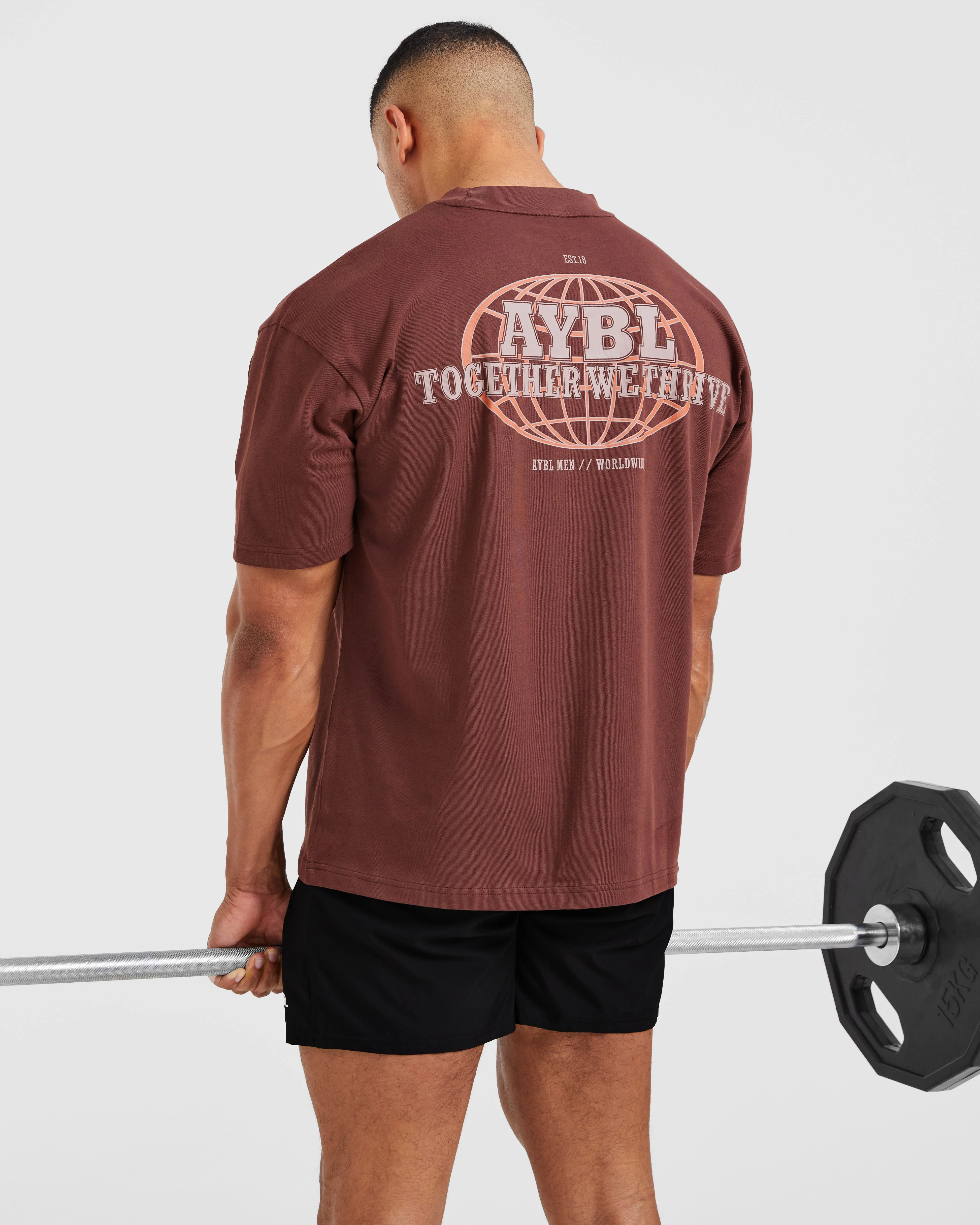 Global Oversized T Shirt - Burnt Rouge - Image 8