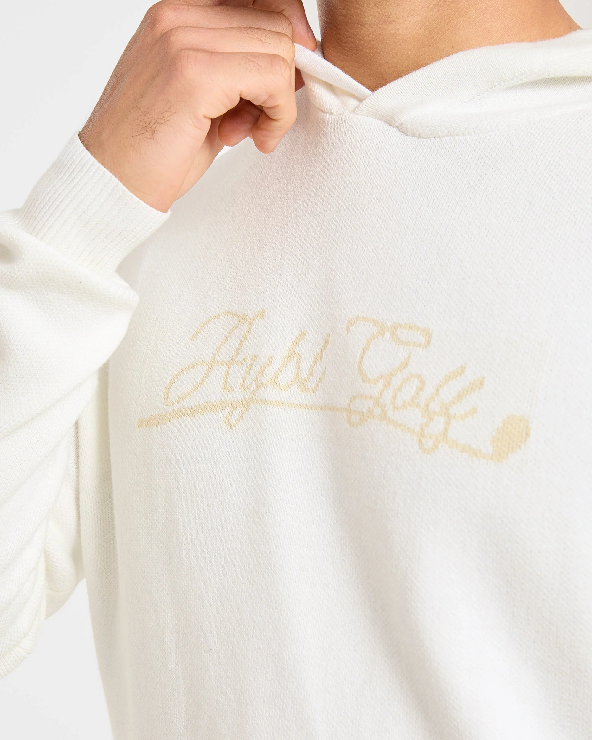 Golf Club Knitted Hoodie - Off Blanc - Image 6