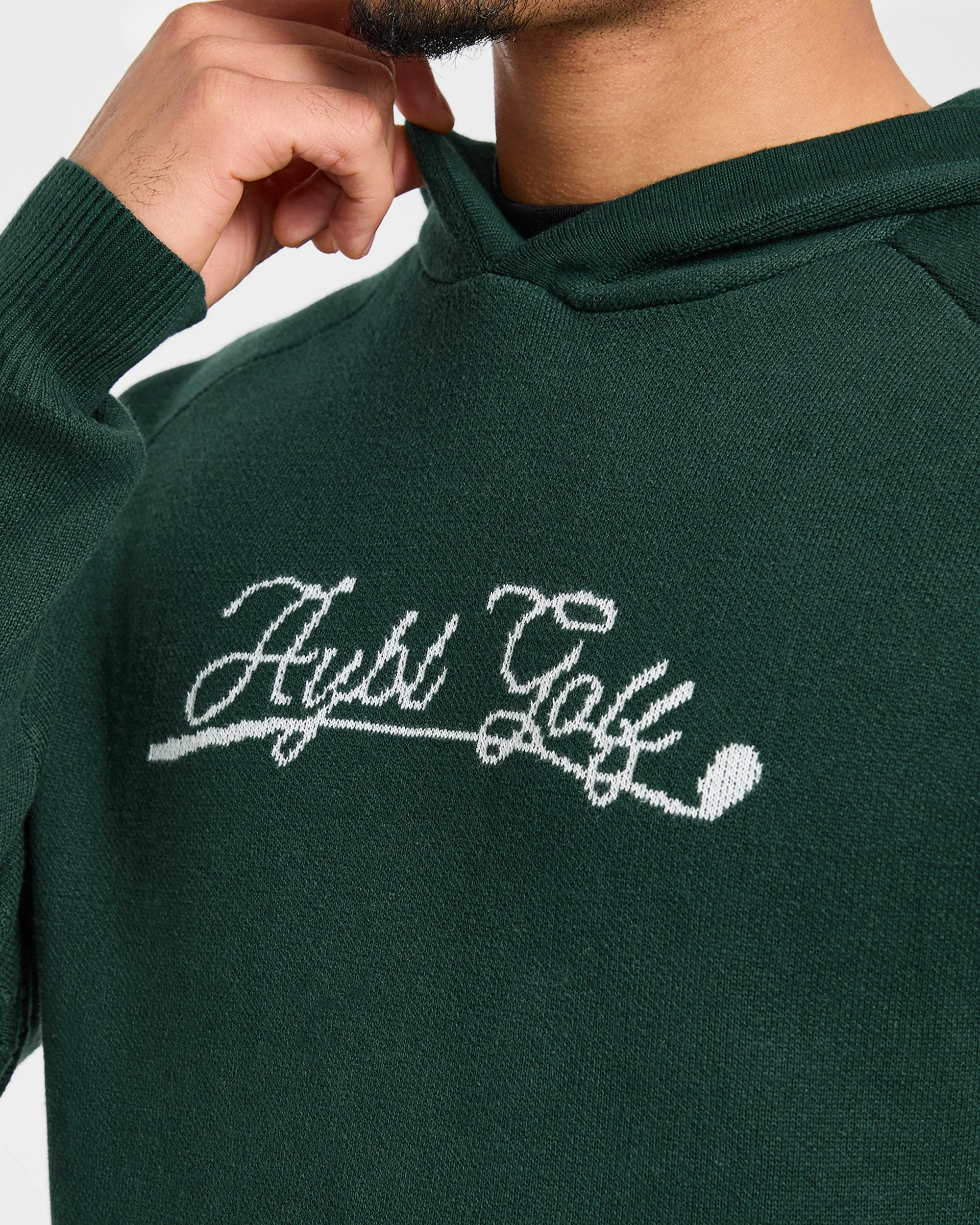Golf Club Knitted Hoodie - Pine Vert - Image 6