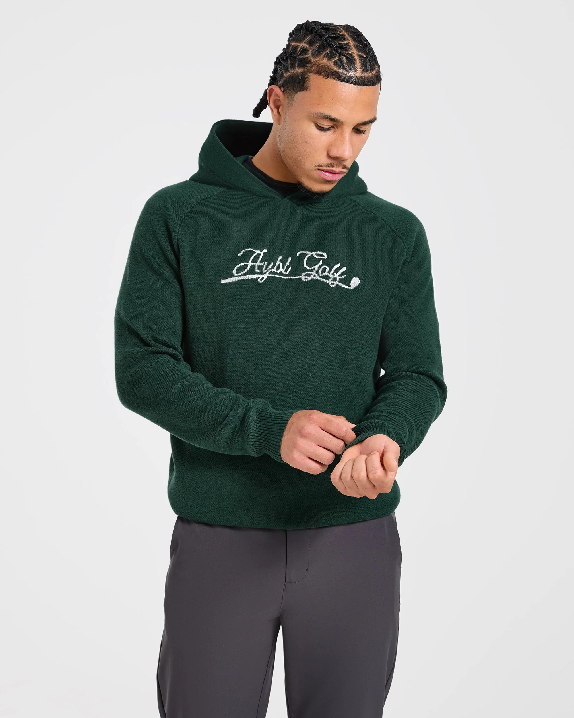 Golf Club Knitted Hoodie - Pine Vert - Image 8