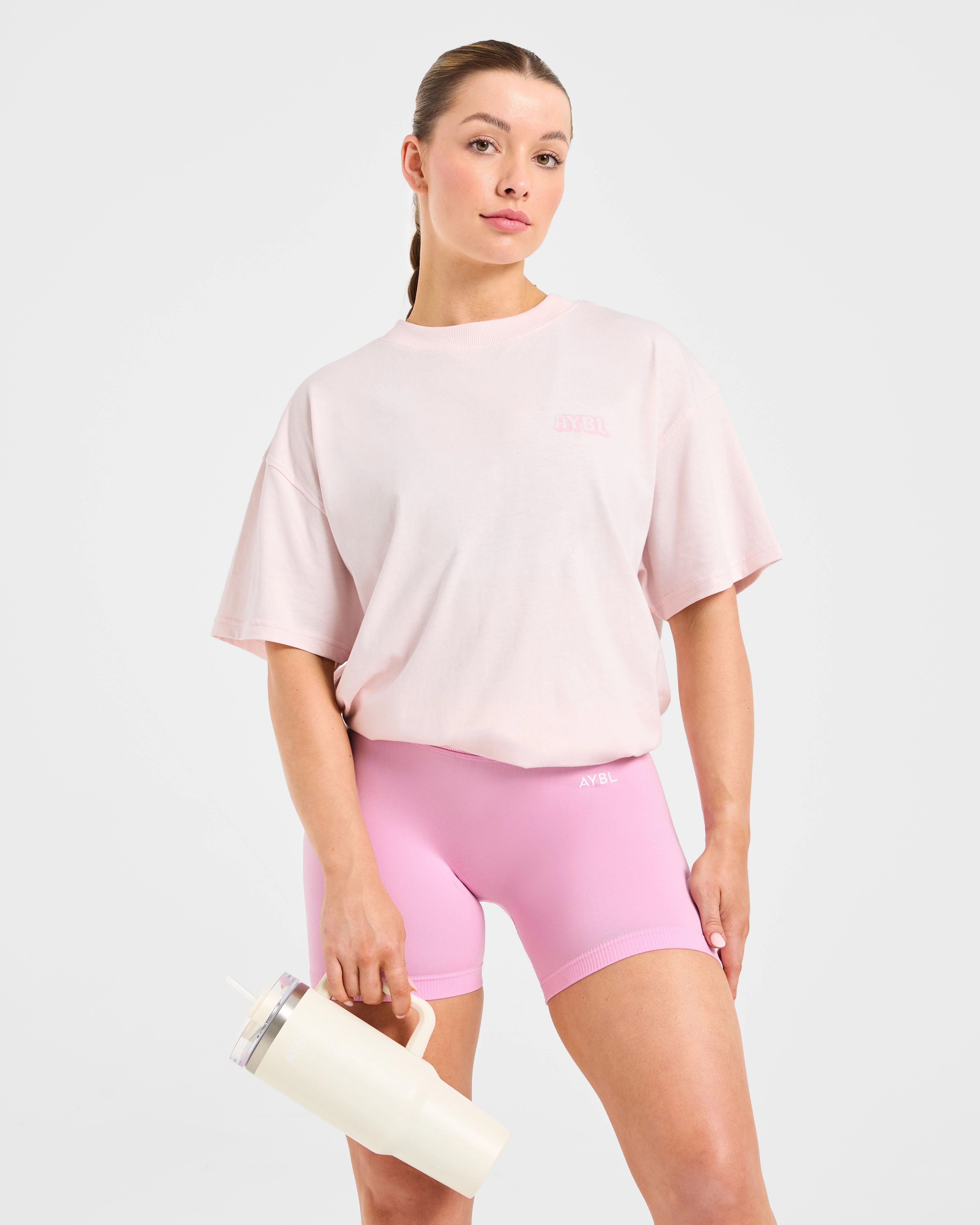 Gym Girl Era Oversized T Shirt - Rose - Image 7