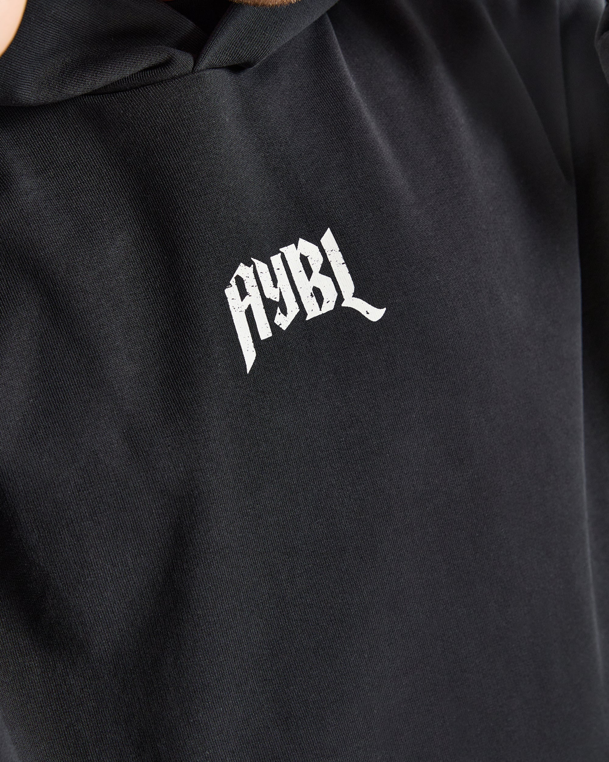 Heavy Lifting Gothic Oversized Hoodie - Noir/Off Blanc - Image 5