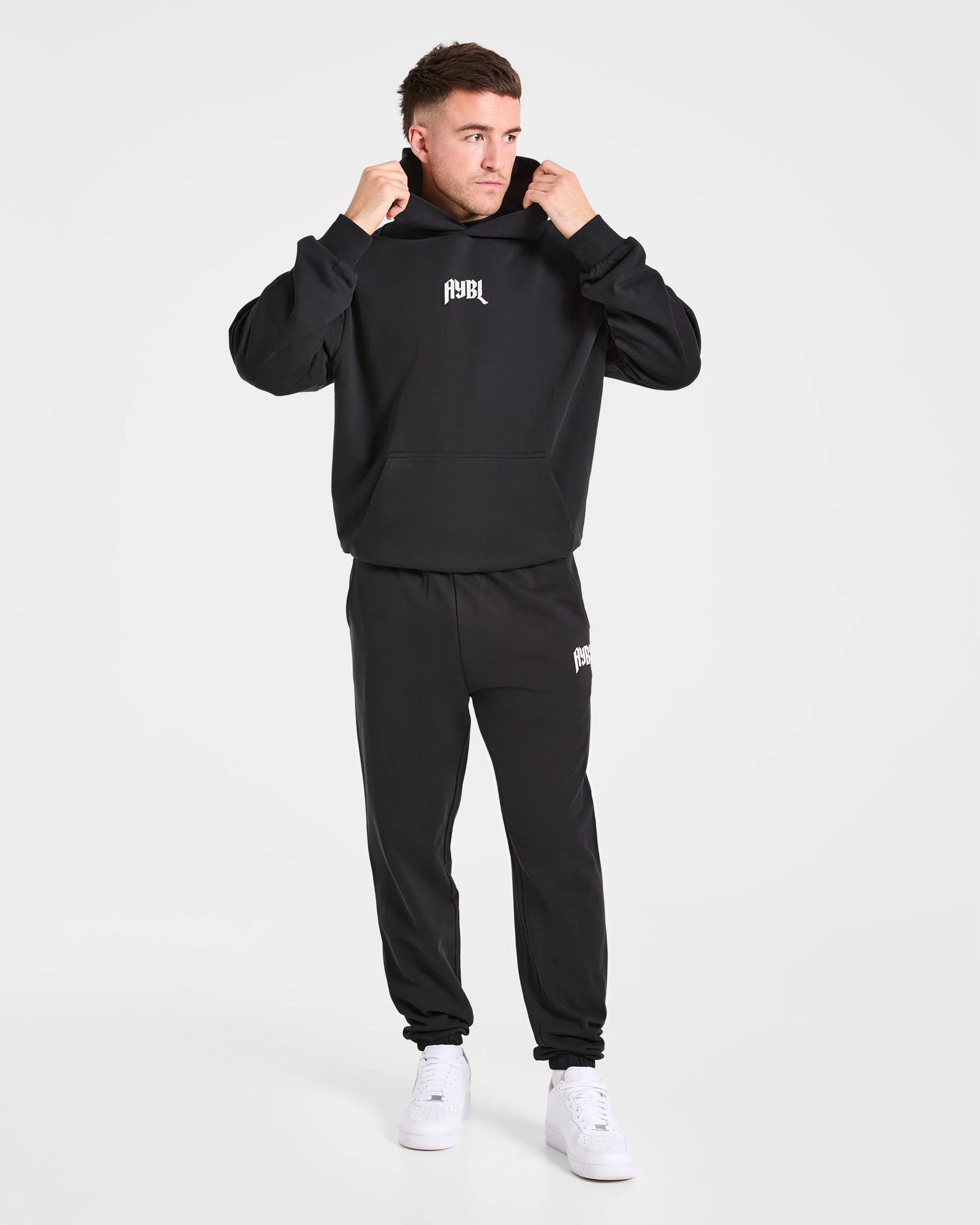 Heavy Lifting Gothic Oversized Hoodie - Noir/Off Blanc - Image 8
