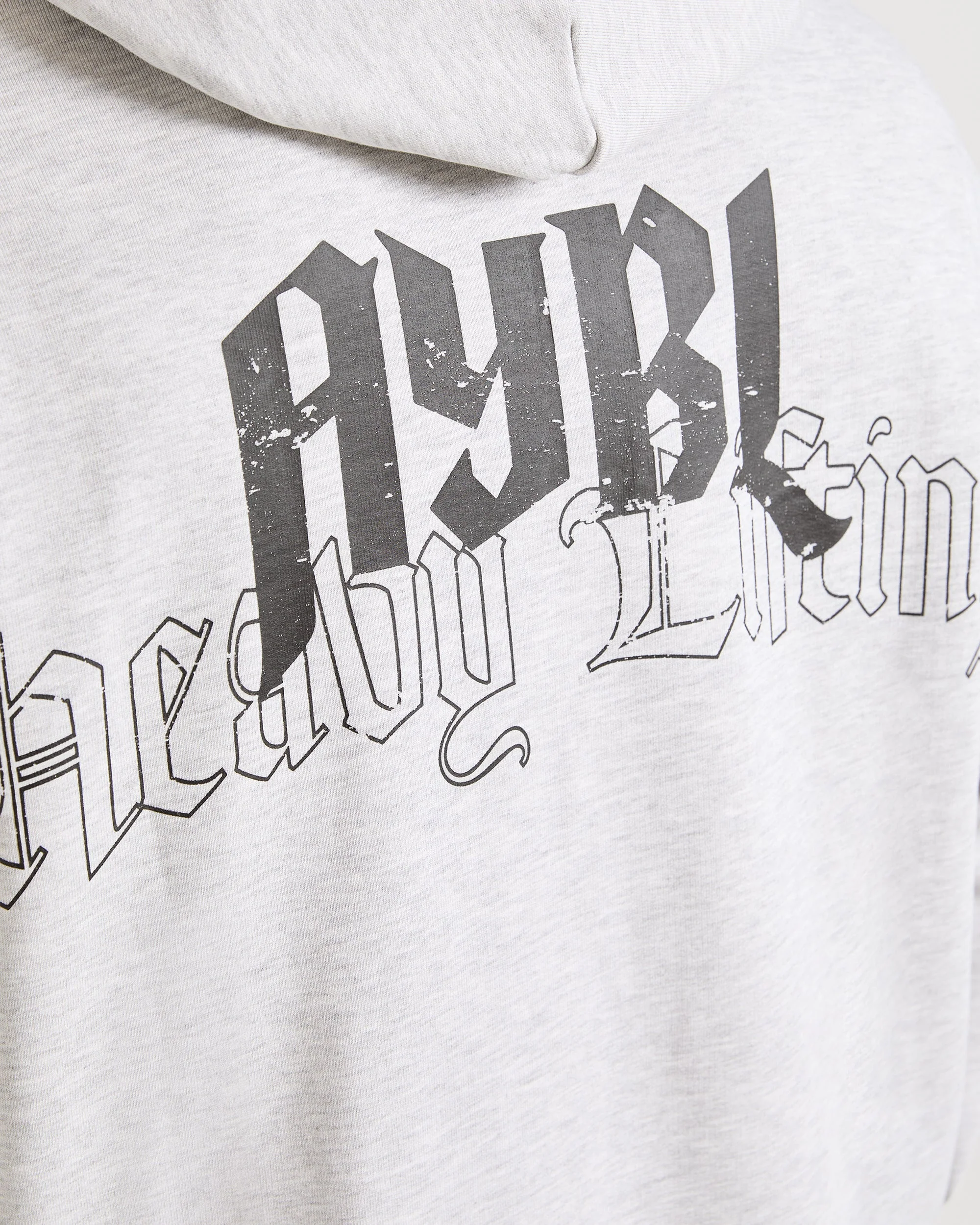 Heavy Lifting Gothic Oversized Hoodie - Gris Marl - Image 6
