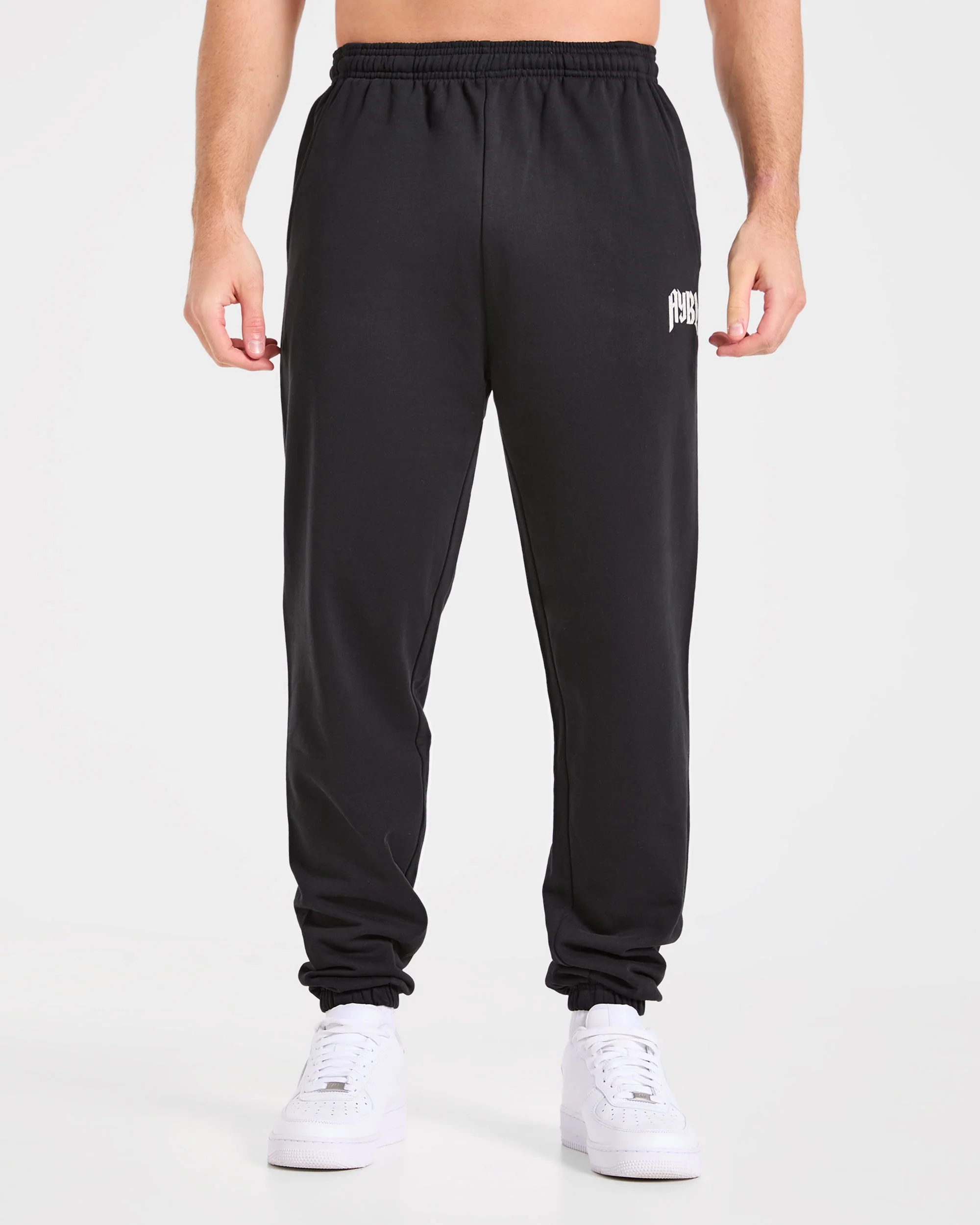 Heavy Lifting Gothic Oversized Joggers - Noir/Off Blanc - Image 2