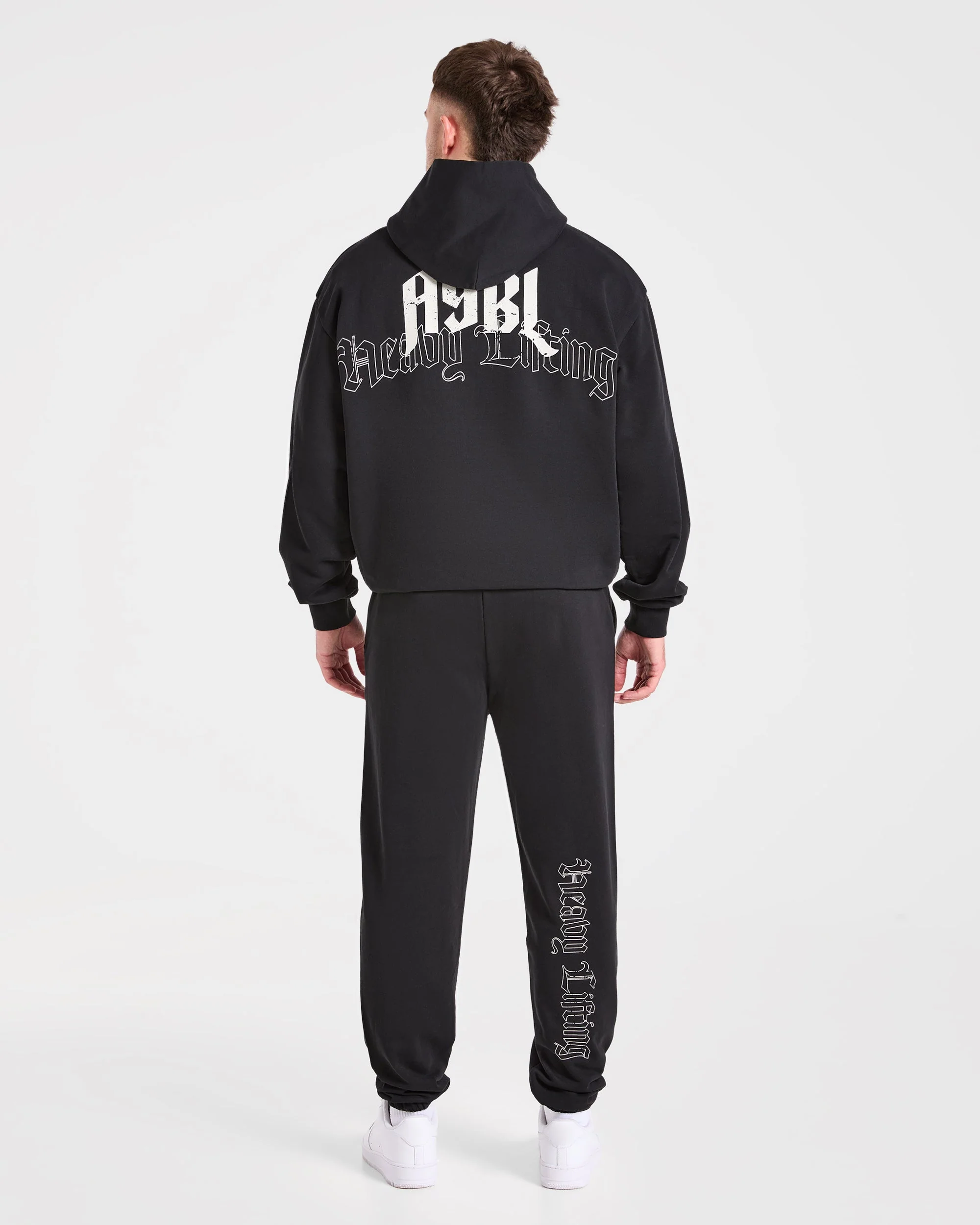 Heavy Lifting Gothic Oversized Joggers - Noir/Off Blanc - Image 4